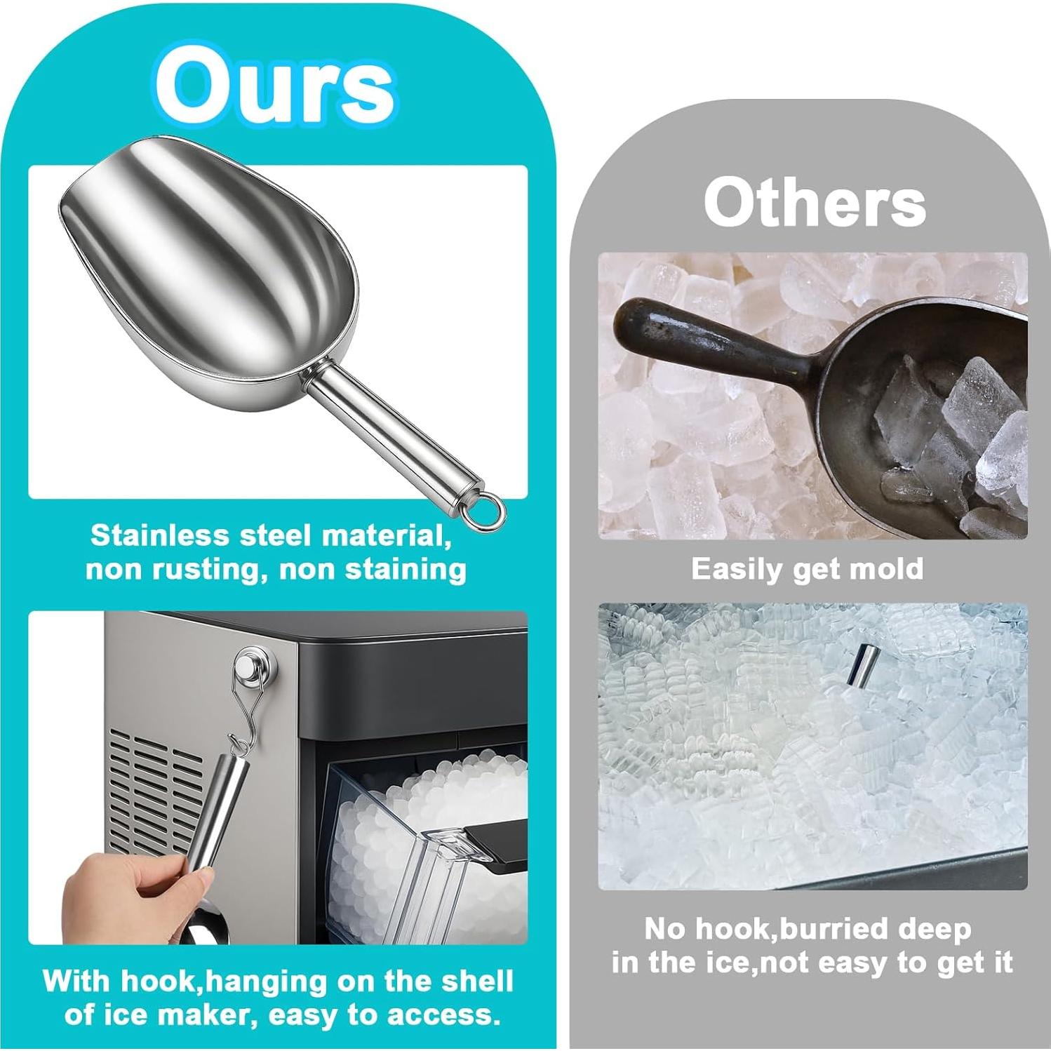 Cuchara de Hielo Grande Mity Rain Acero Inoxidable con Gancho Magnético