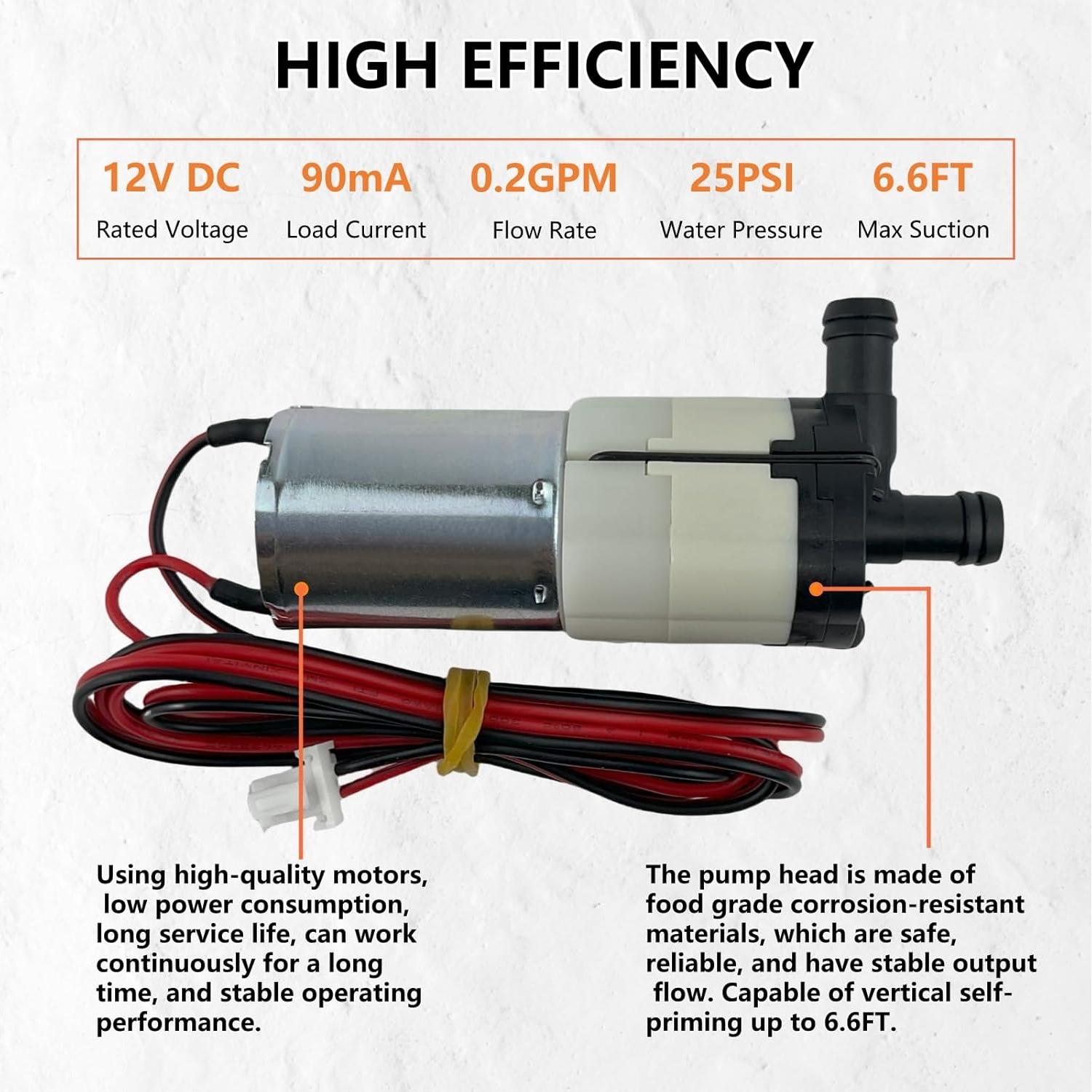 Bomba de Agua HUILING DC 12V 0.8LPM para Fabricador de Hielo