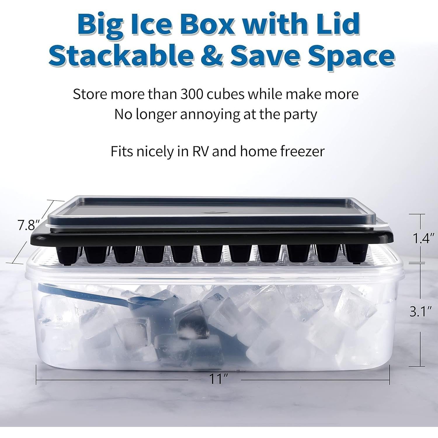 Bandeja de Hielo ARTLEO con Tapa y Contenedor 55 Cubos