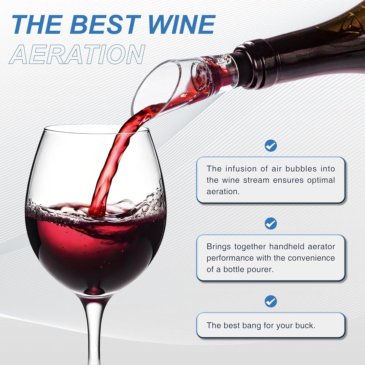 Juego de 2 Aeradores de Vino Aertyzeen - Sin Goteo, 36g