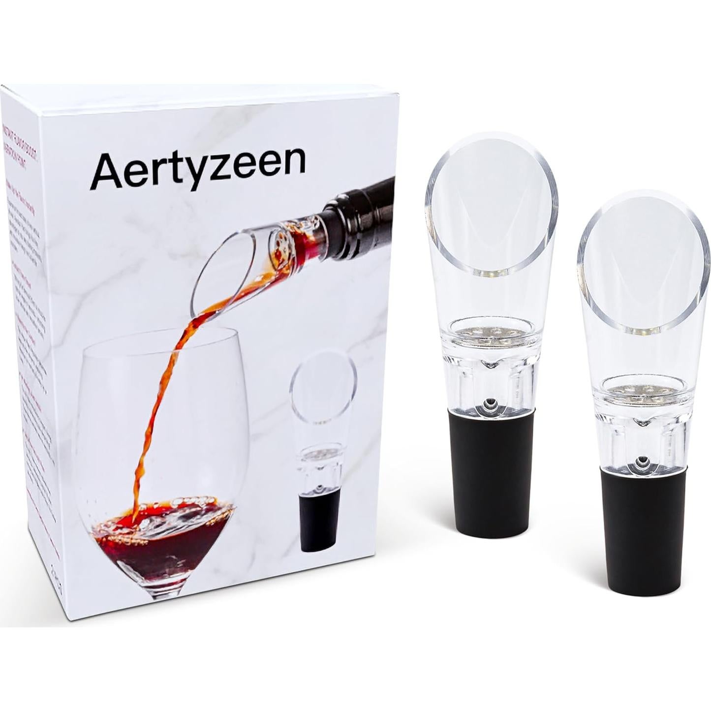 Juego de 2 Aeradores de Vino Aertyzeen - Sin Goteo, 36g