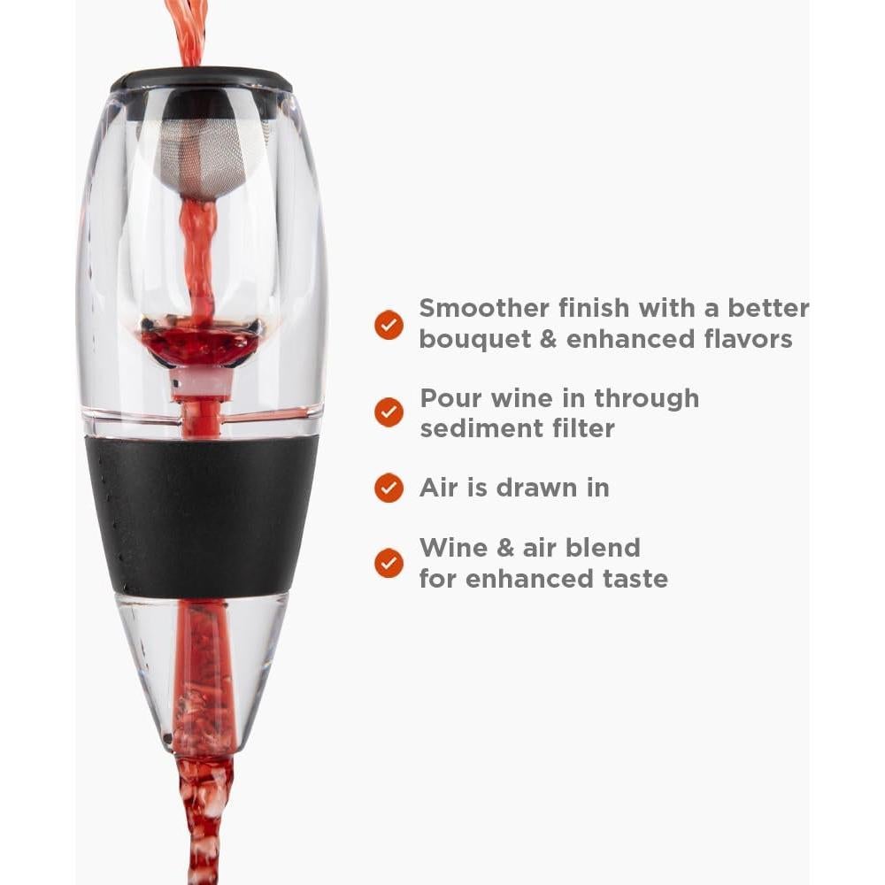 Aireador de Vino Firstleaf con Filtro y Vertedor Sin Goteo