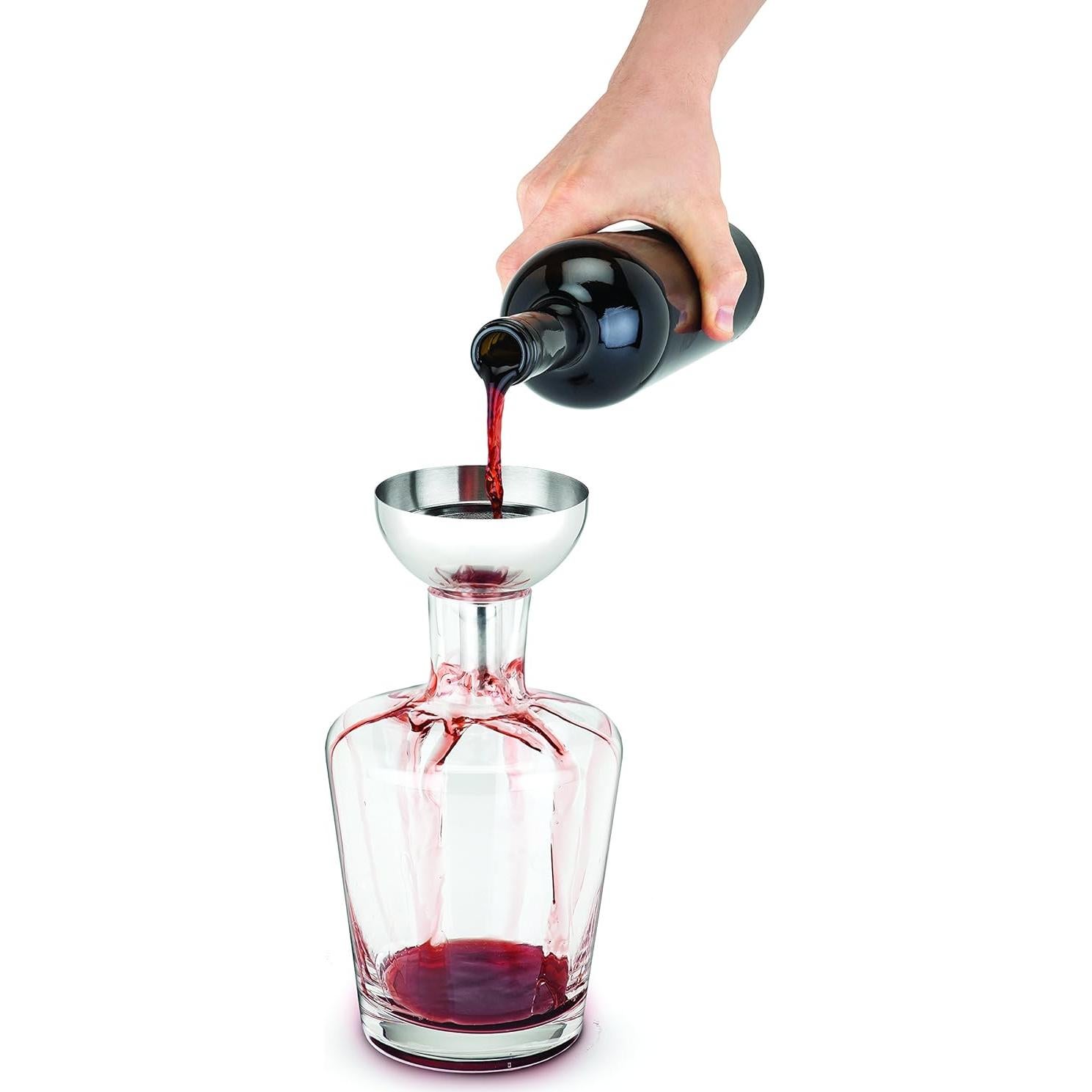 Embudo Decantador de Vino VERDADERO con Filtro de Acero Inoxidable