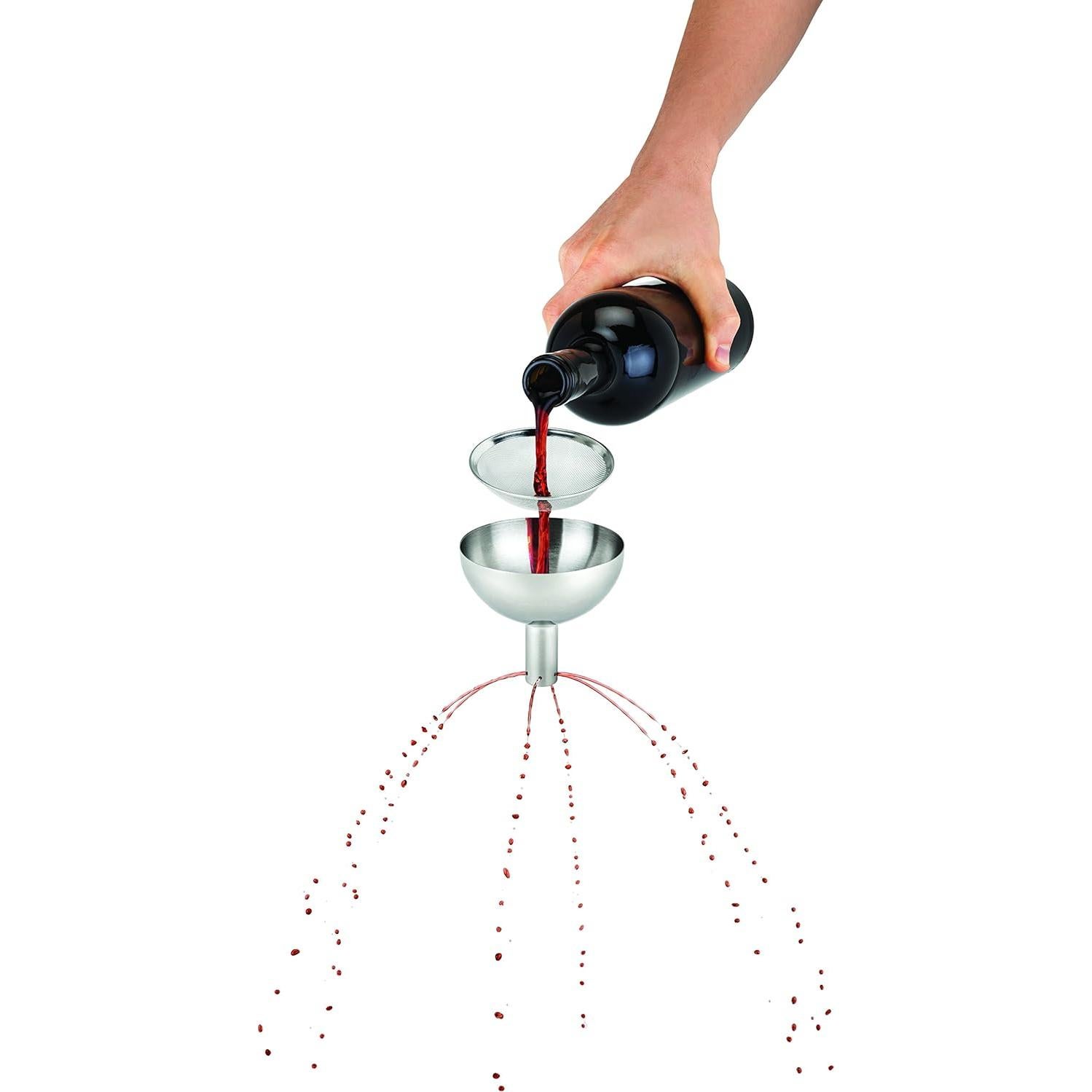 Embudo Decantador de Vino VERDADERO con Filtro de Acero Inoxidable