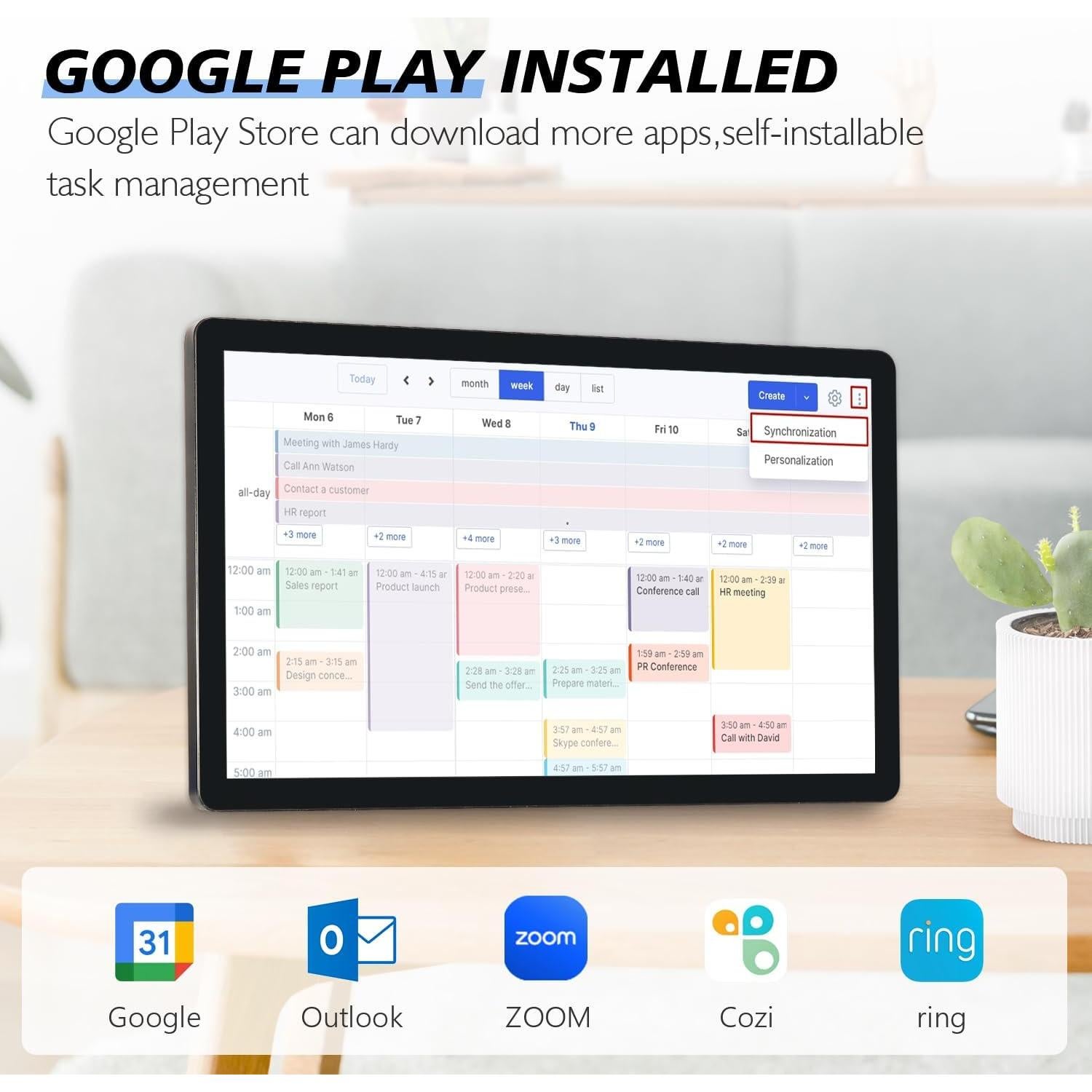 Calendario Digital TouchWo 27" Pantalla Táctil Inteligente