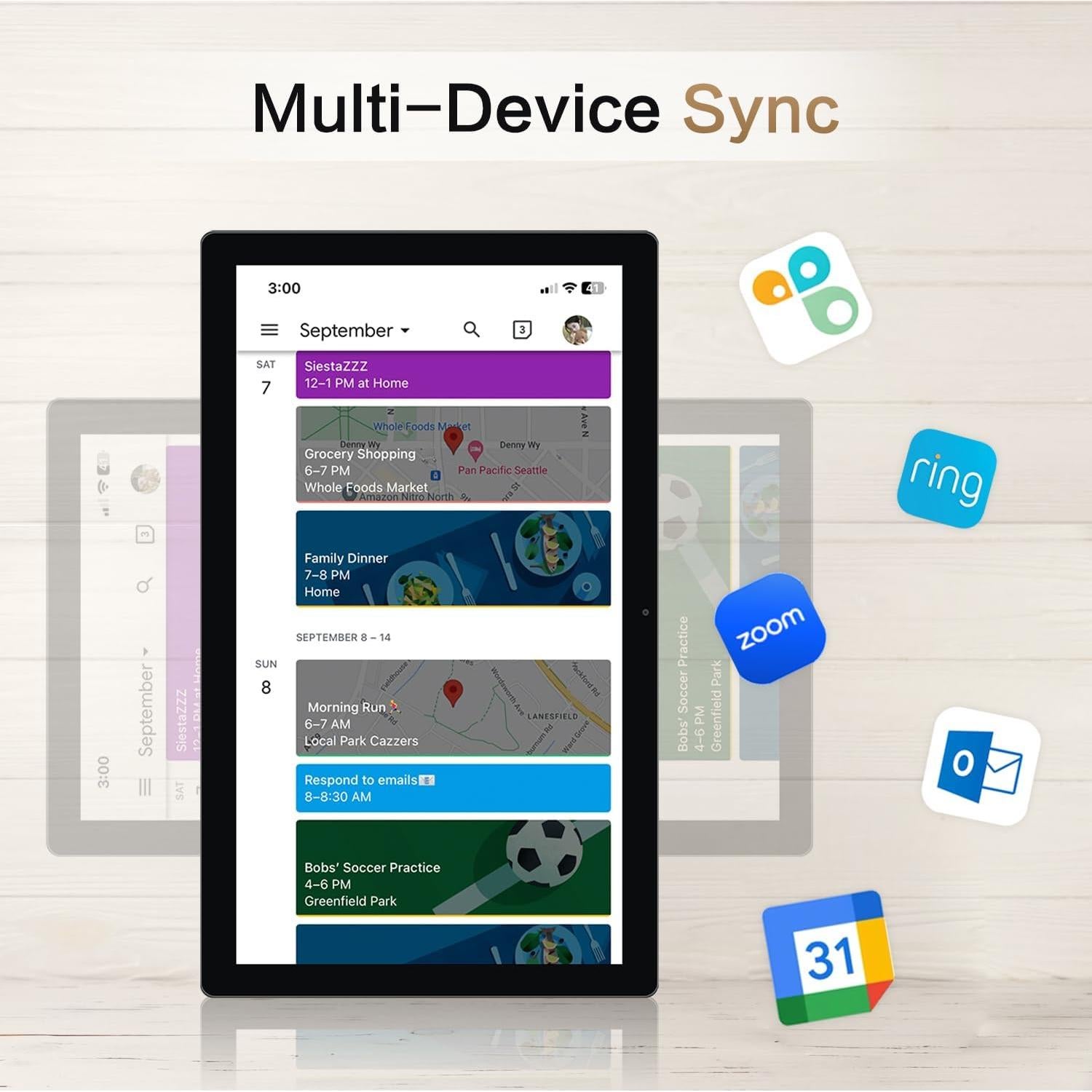 Calendario Digital WOGO 32" Táctil con Soporte y Altavoces