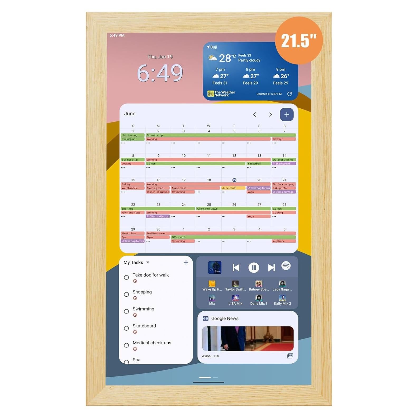 Calendario Digital de Pared Homlab 21.5" HD Inteligente