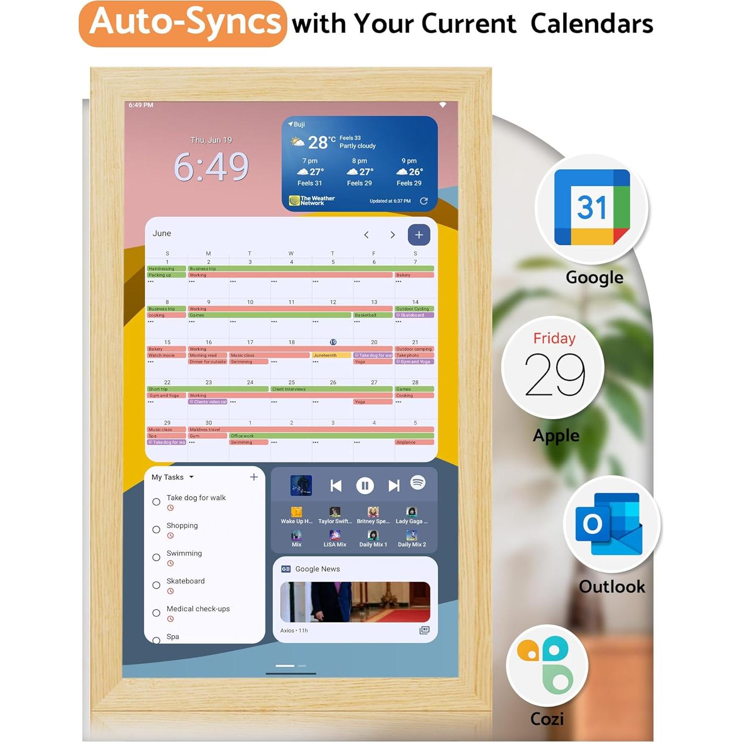 Calendario Digital de Pared Homlab 21.5" HD Inteligente