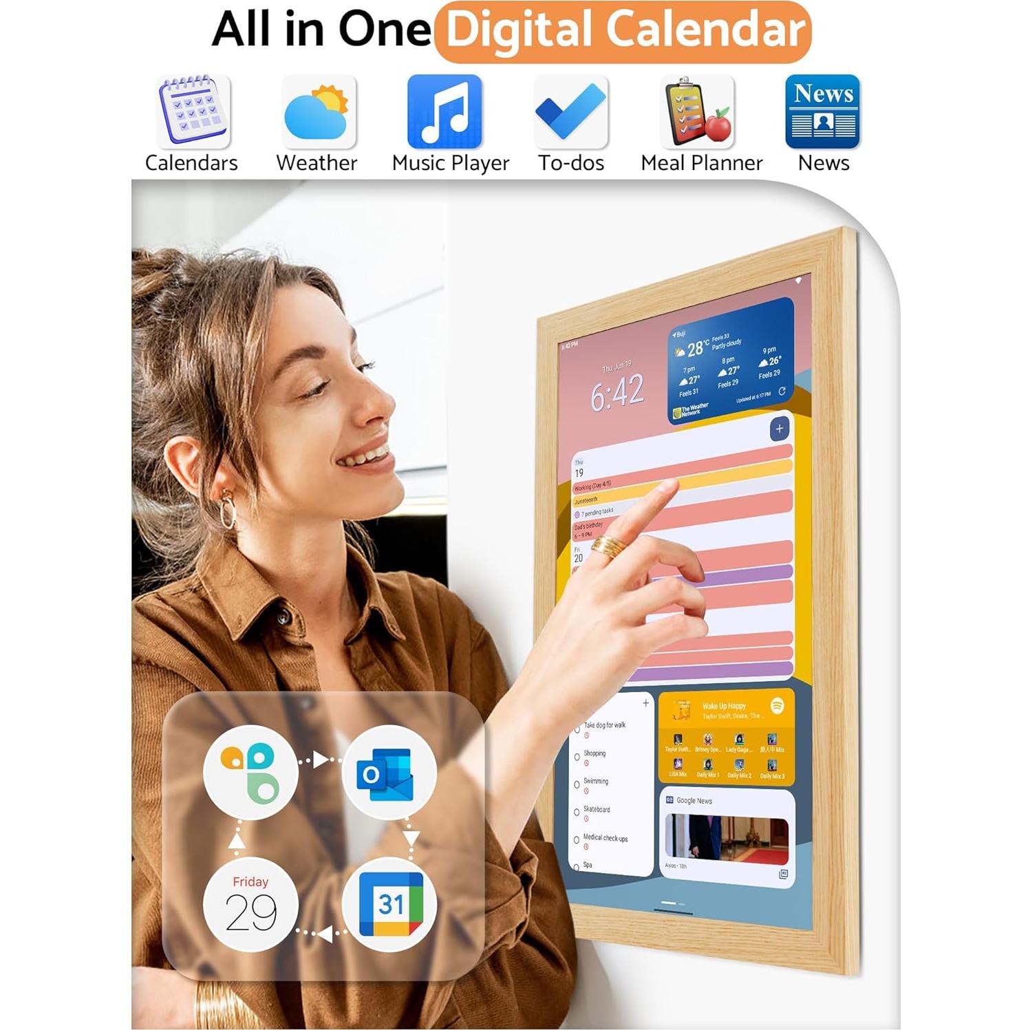 Calendario Digital de Pared Homlab 21.5" HD Inteligente