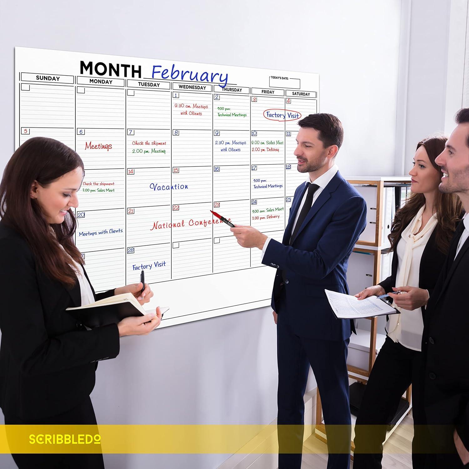 Calendario de Pared Grande 121.9x91.4cm Scribbledo 2024