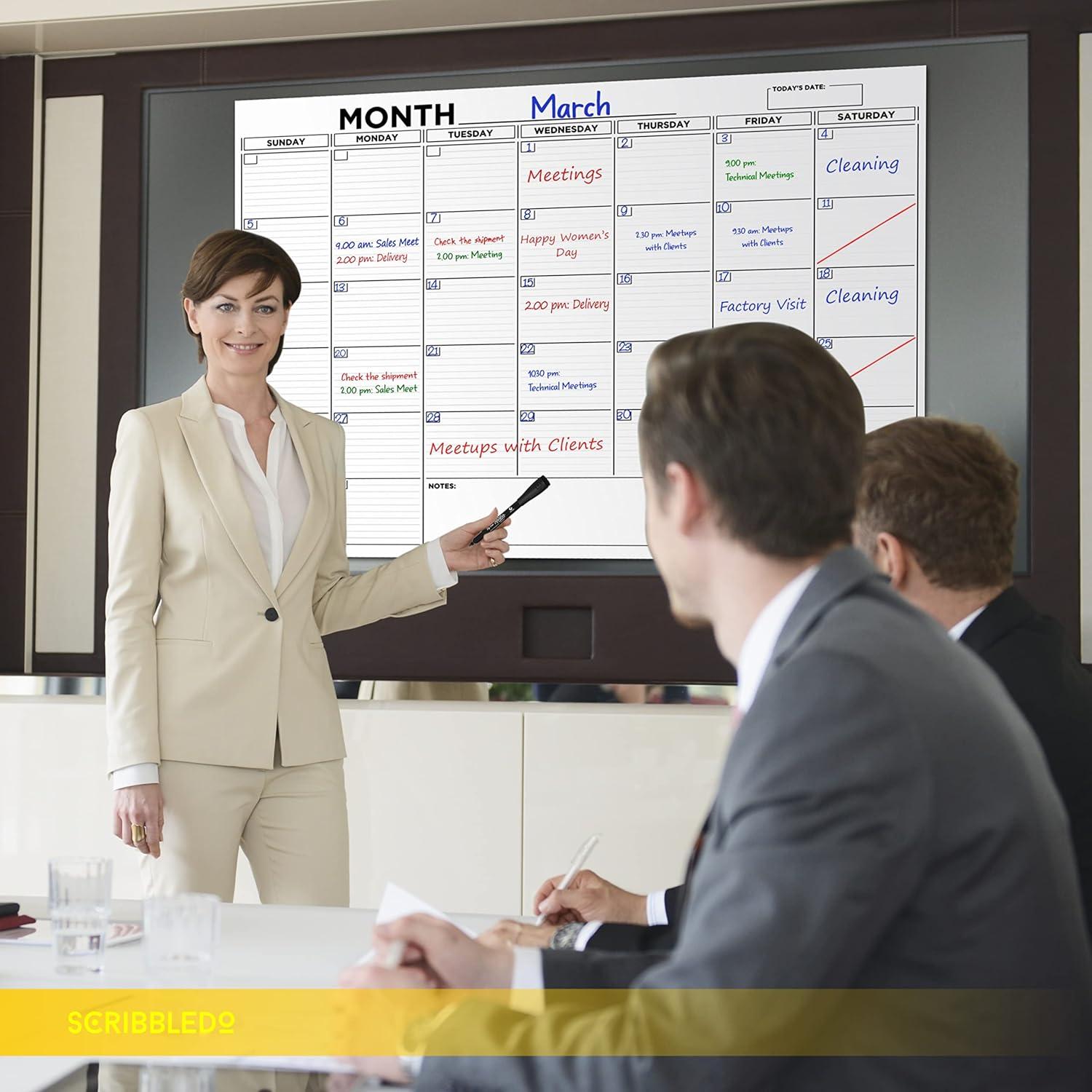 Calendario de Pared Grande 121.9x91.4cm Scribbledo 2024