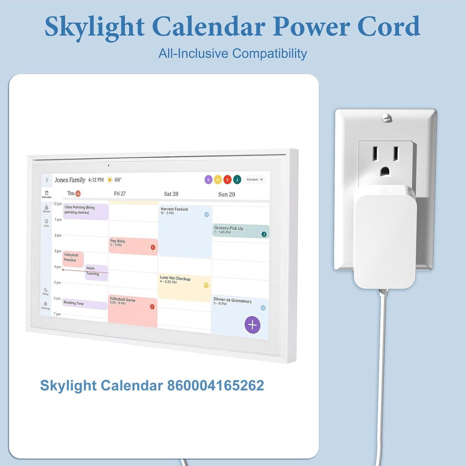 Cable de Alimentación para Calendario Digital Skylight 15"