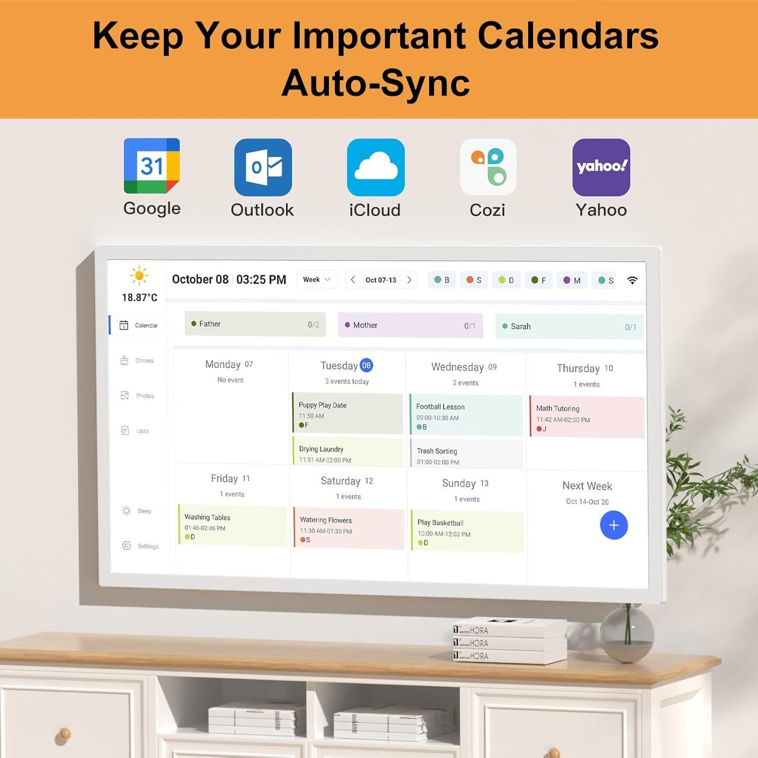 Calendario Digital Inteligente FULLJA 32" Táctil Montado en Pared