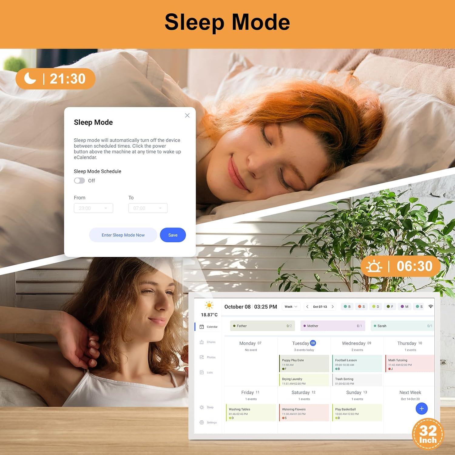 Calendario Digital Inteligente FULLJA 32" Táctil Montado en Pared