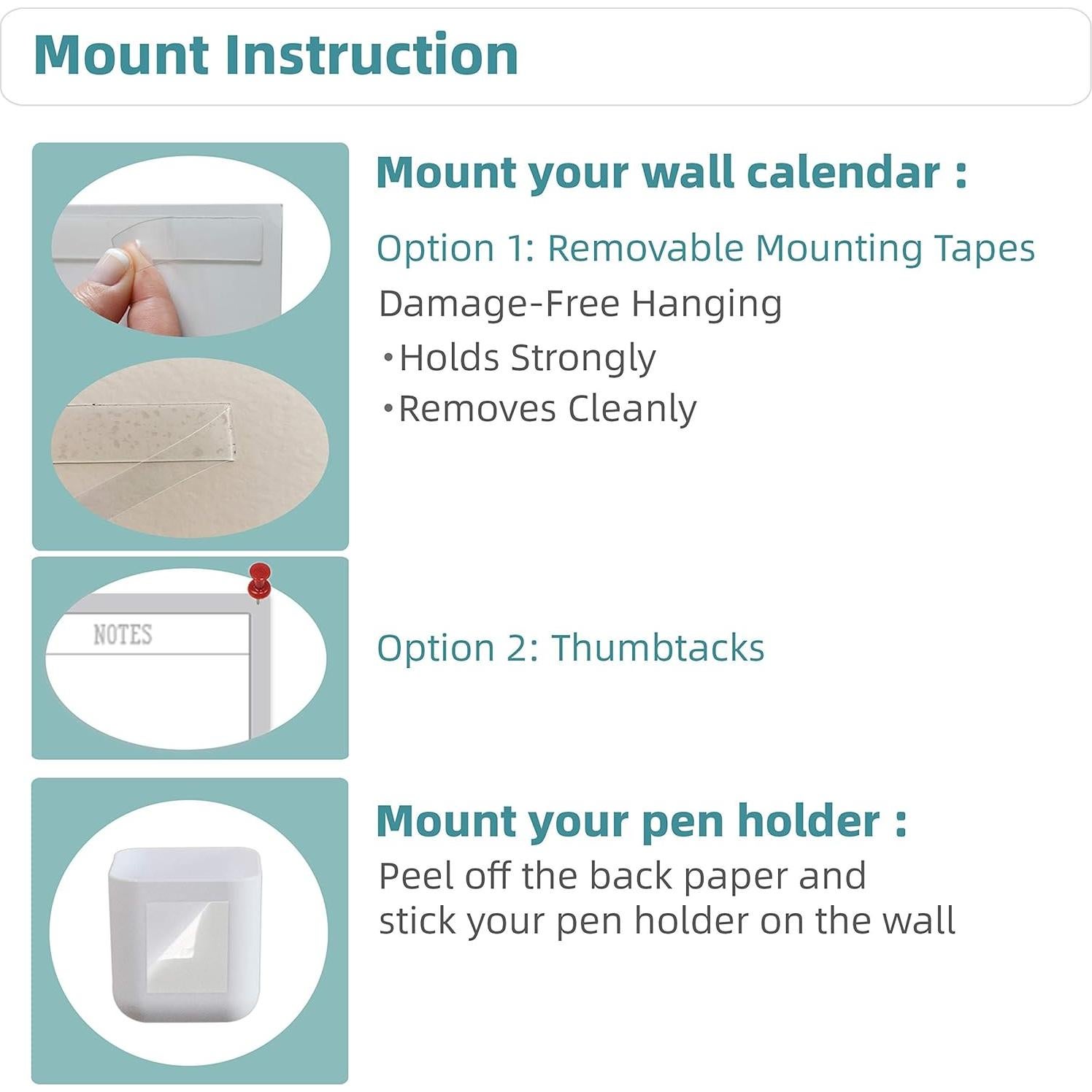 Calendario Anual de Pared Reutilizable JJPRO 182.88x96.52cm