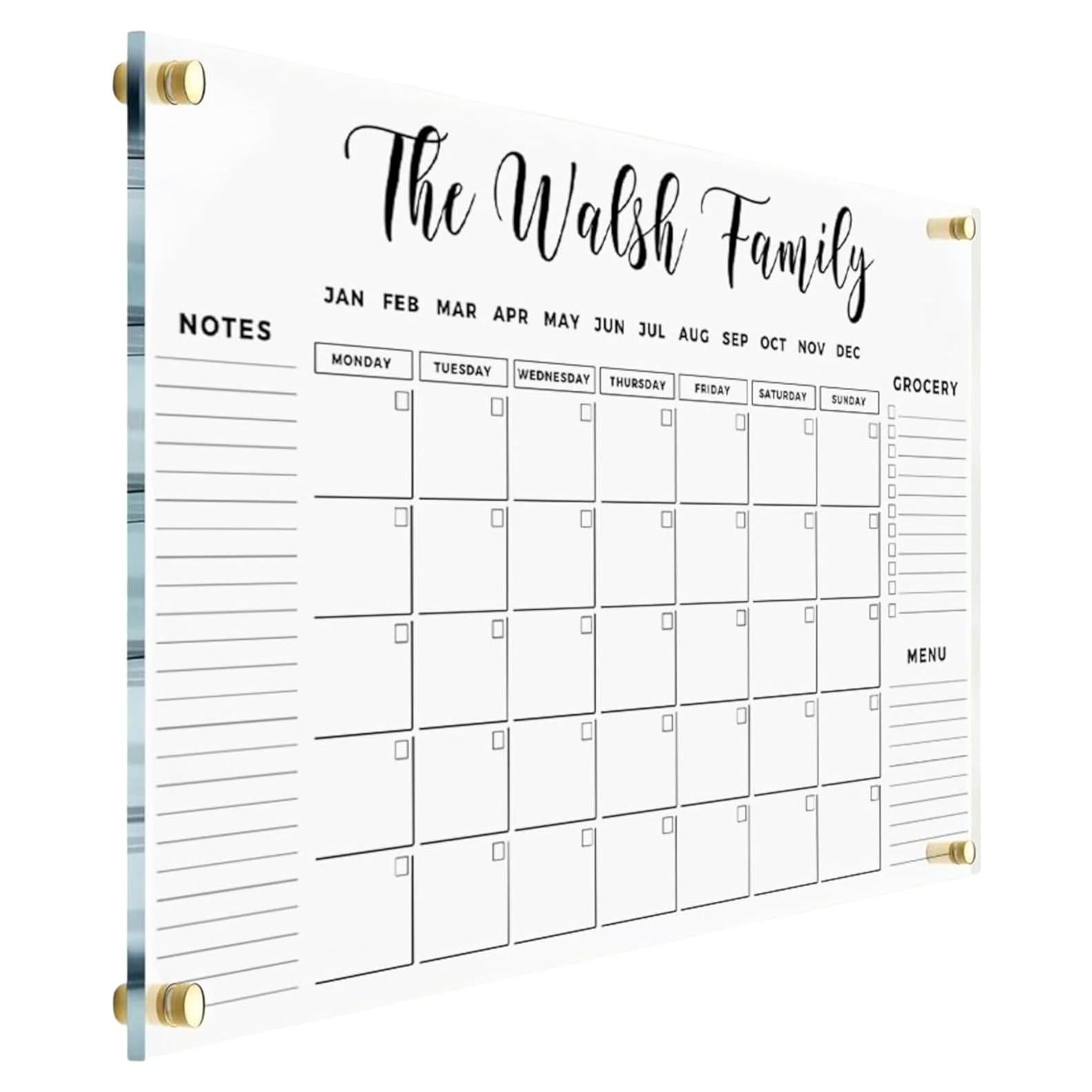 Calendario de Pared Acrílico Personalizado 2025 - Clicked Craft