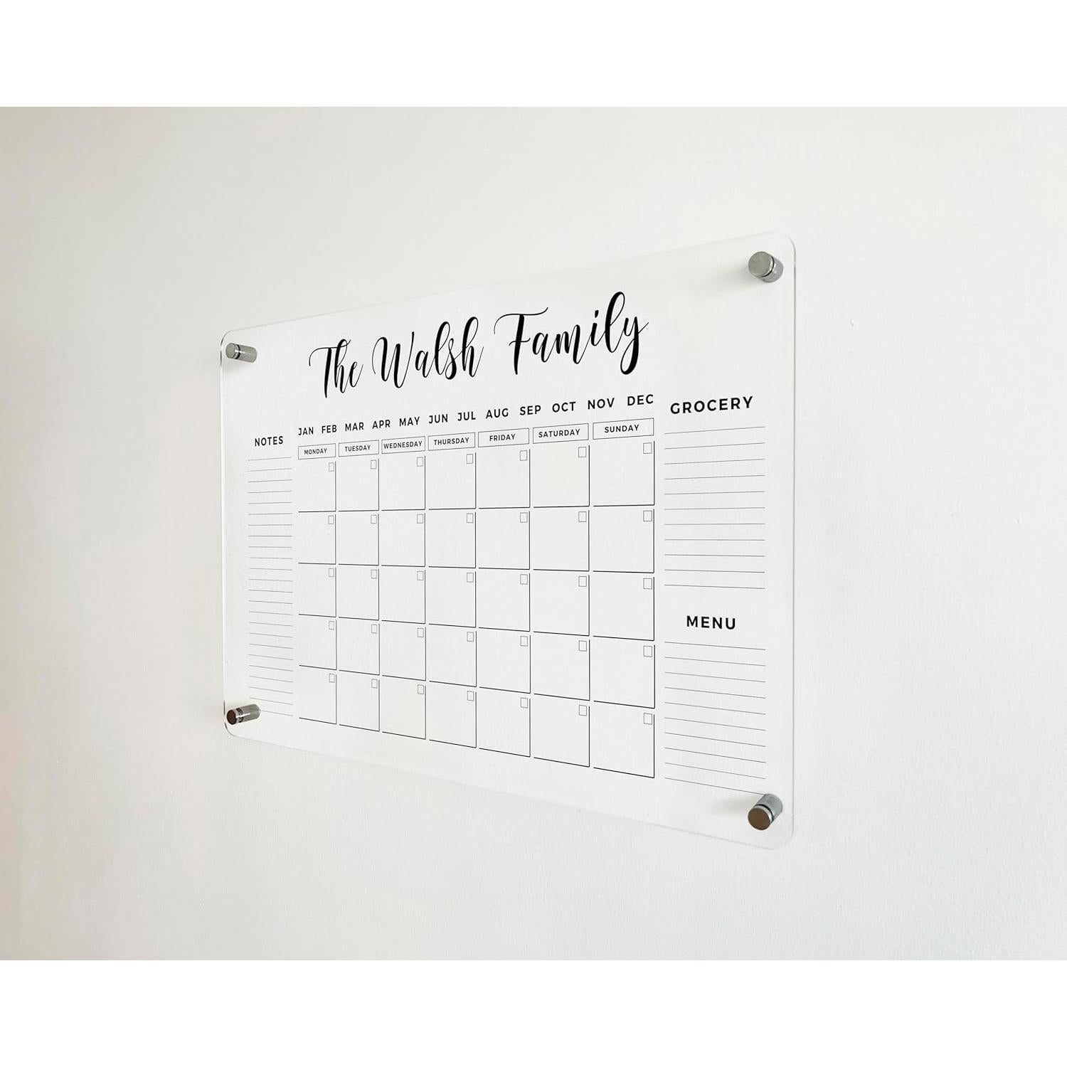 Calendario de Pared Acrílico Personalizado 2025 - Clicked Craft