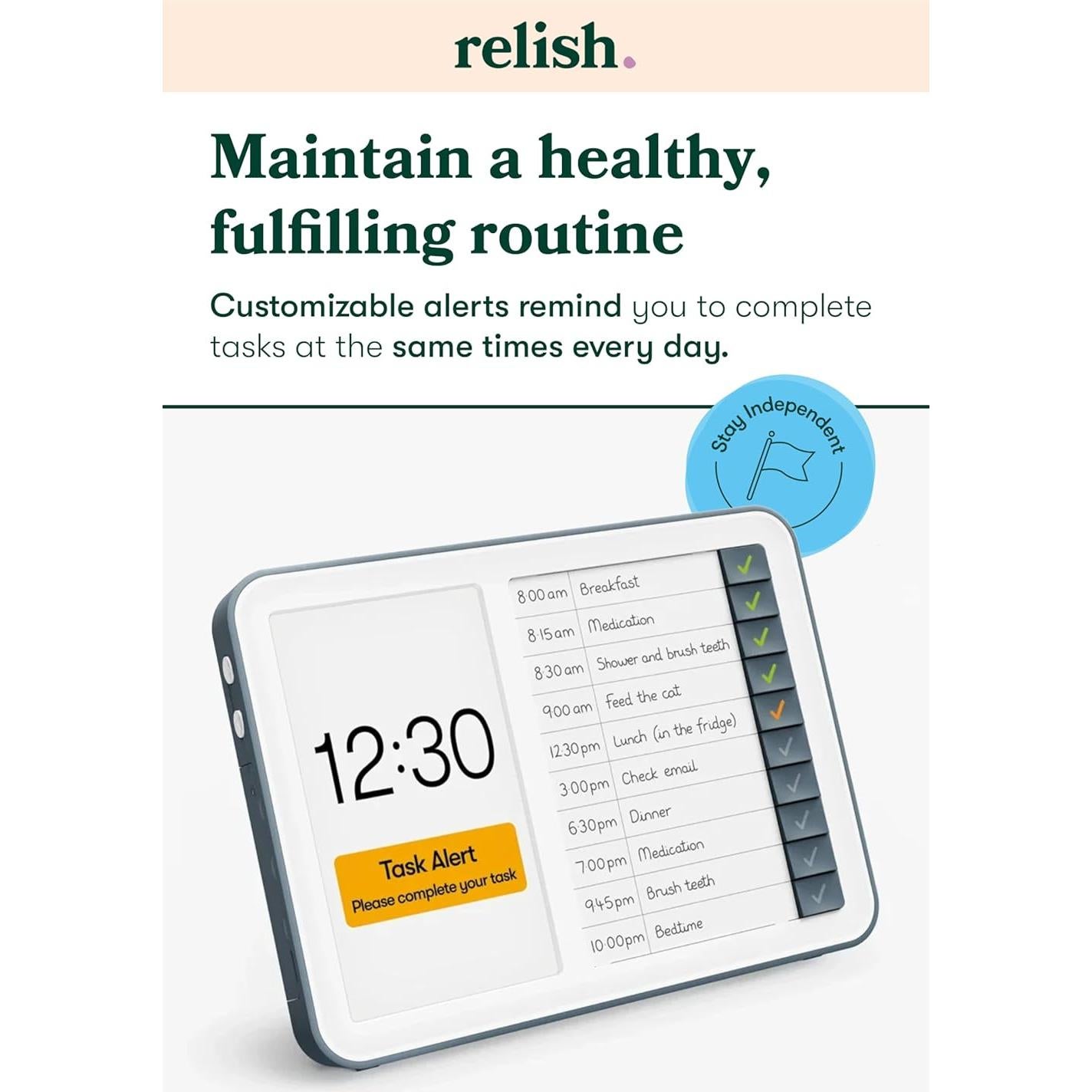 Reloj Digital Relish Day Hub para Personas Mayores - Pantalla Grande