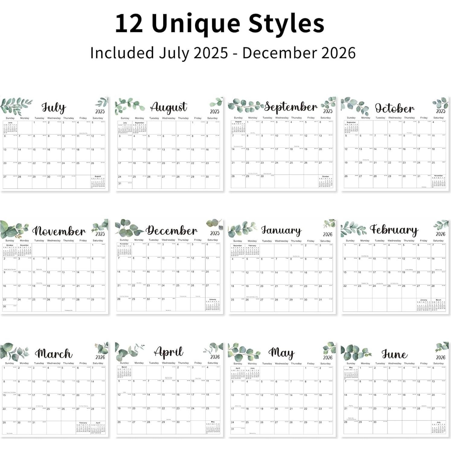 Calendario Magnético Kuraoyan 2025-2026 33x29 cm