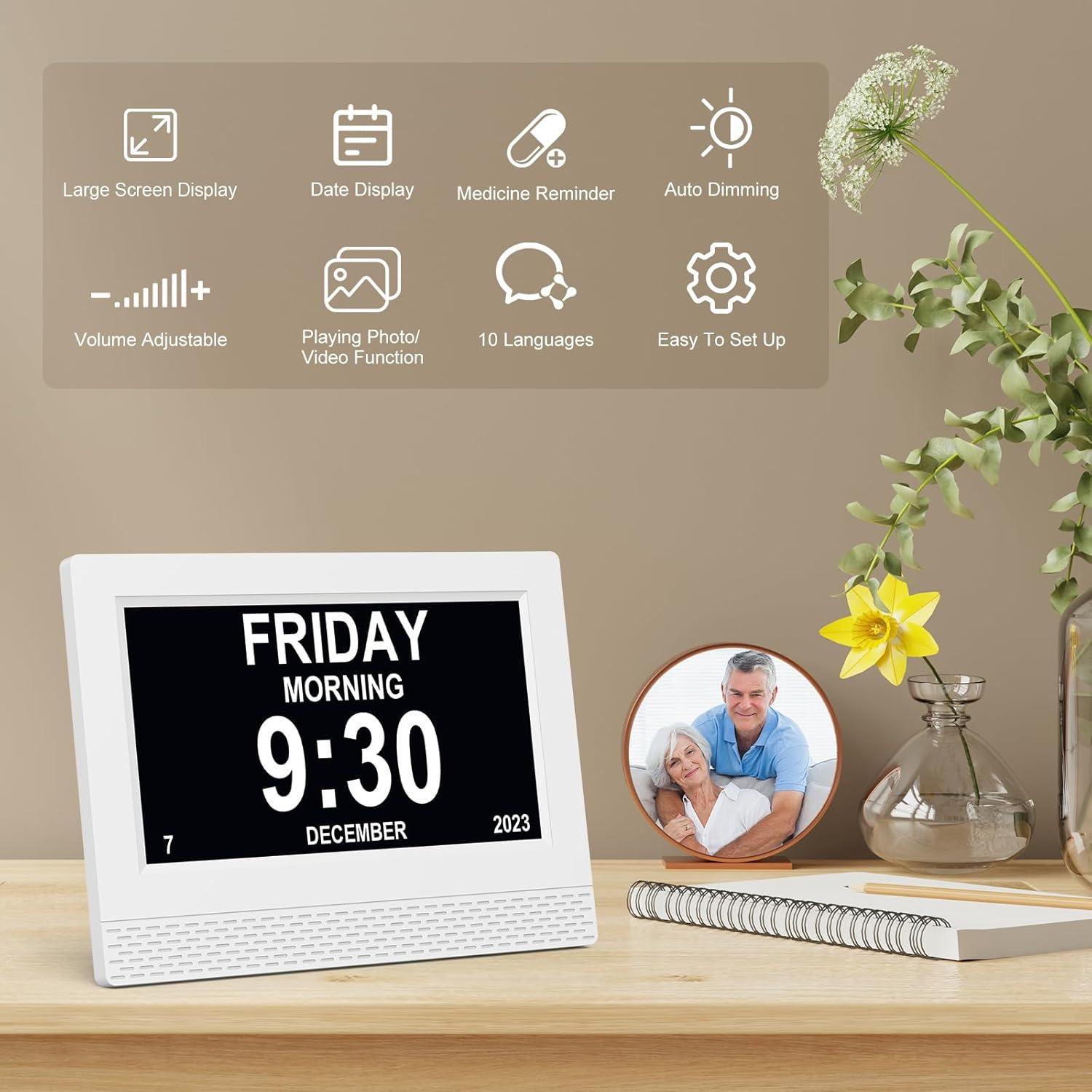 Reloj Despertador Digital SENXINGYAN 7" Pantalla Grande HD
