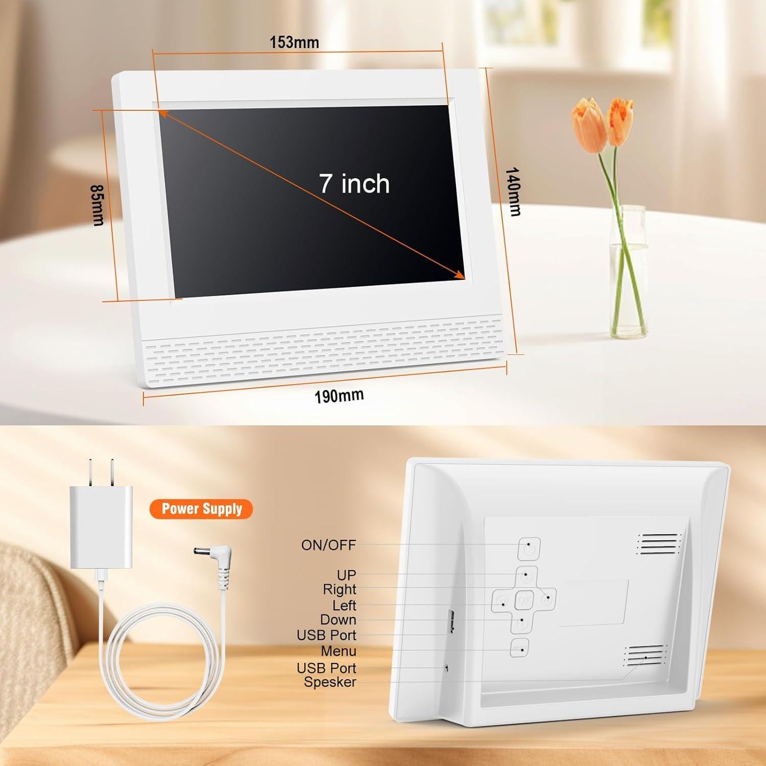 Reloj Despertador Digital SENXINGYAN 7" Pantalla Grande HD