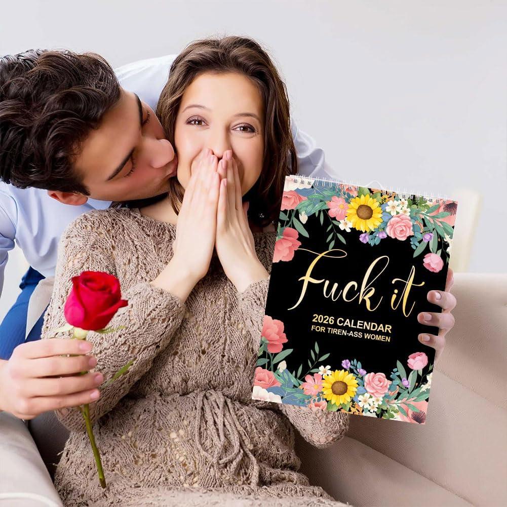 Here We Fucking Go Again 2026 Calender, Funny Calendar 2026, Calendar Planner, Match Your Witty Personality, Novelty Planning Wall Calendar Note Pads for Home Office (A-1pc)