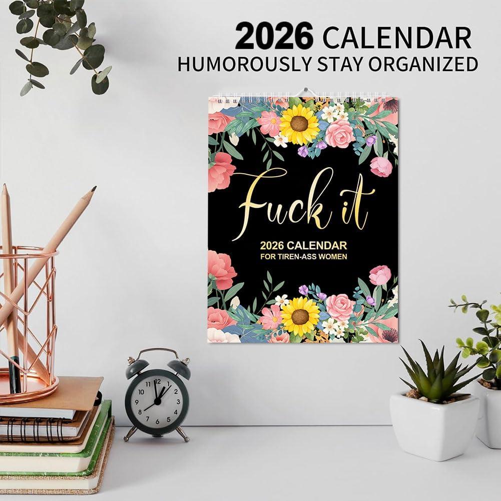 Here We Fucking Go Again 2026 Calender, Funny Calendar 2026, Calendar Planner, Match Your Witty Personality, Novelty Planning Wall Calendar Note Pads for Home Office (A-1pc)