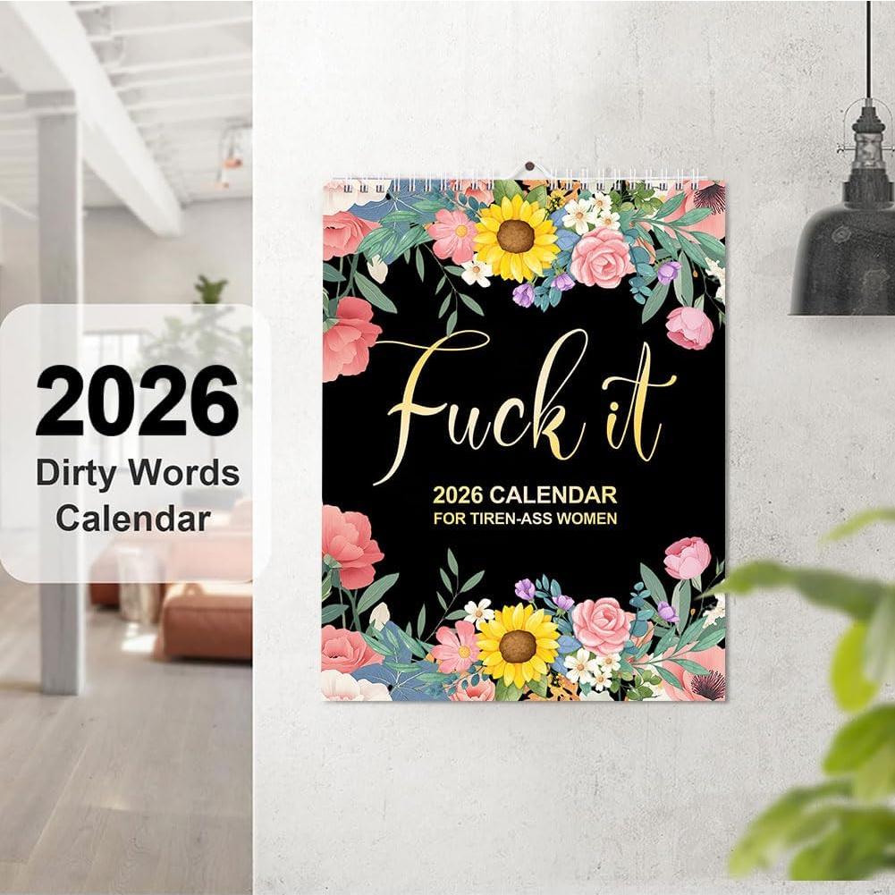 Here We Fucking Go Again 2026 Calender, Funny Calendar 2026, Calendar Planner, Match Your Witty Personality, Novelty Planning Wall Calendar Note Pads for Home Office (A-1pc)