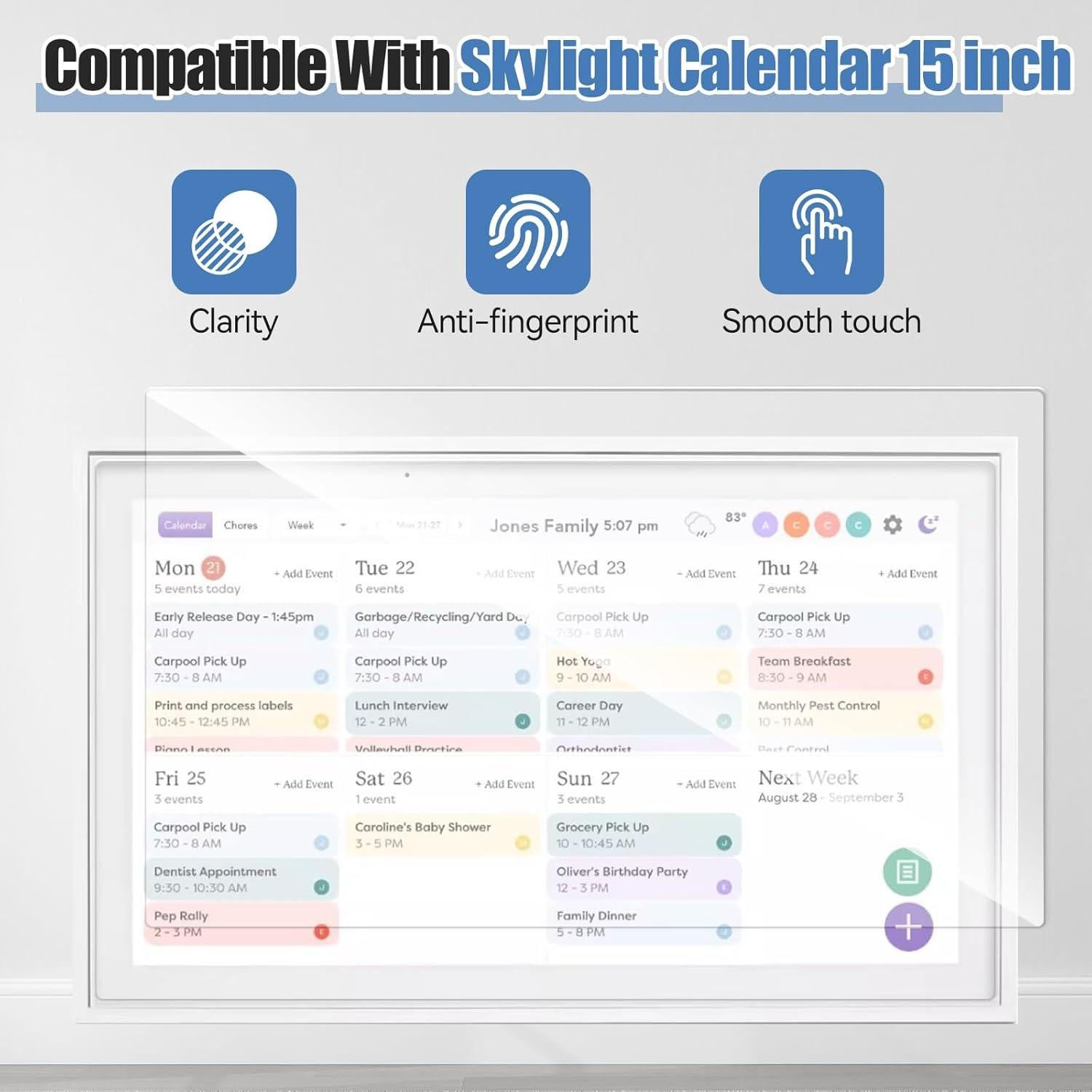 Protector de Pantalla Antihuellas para Calendario Skylight 15.6"