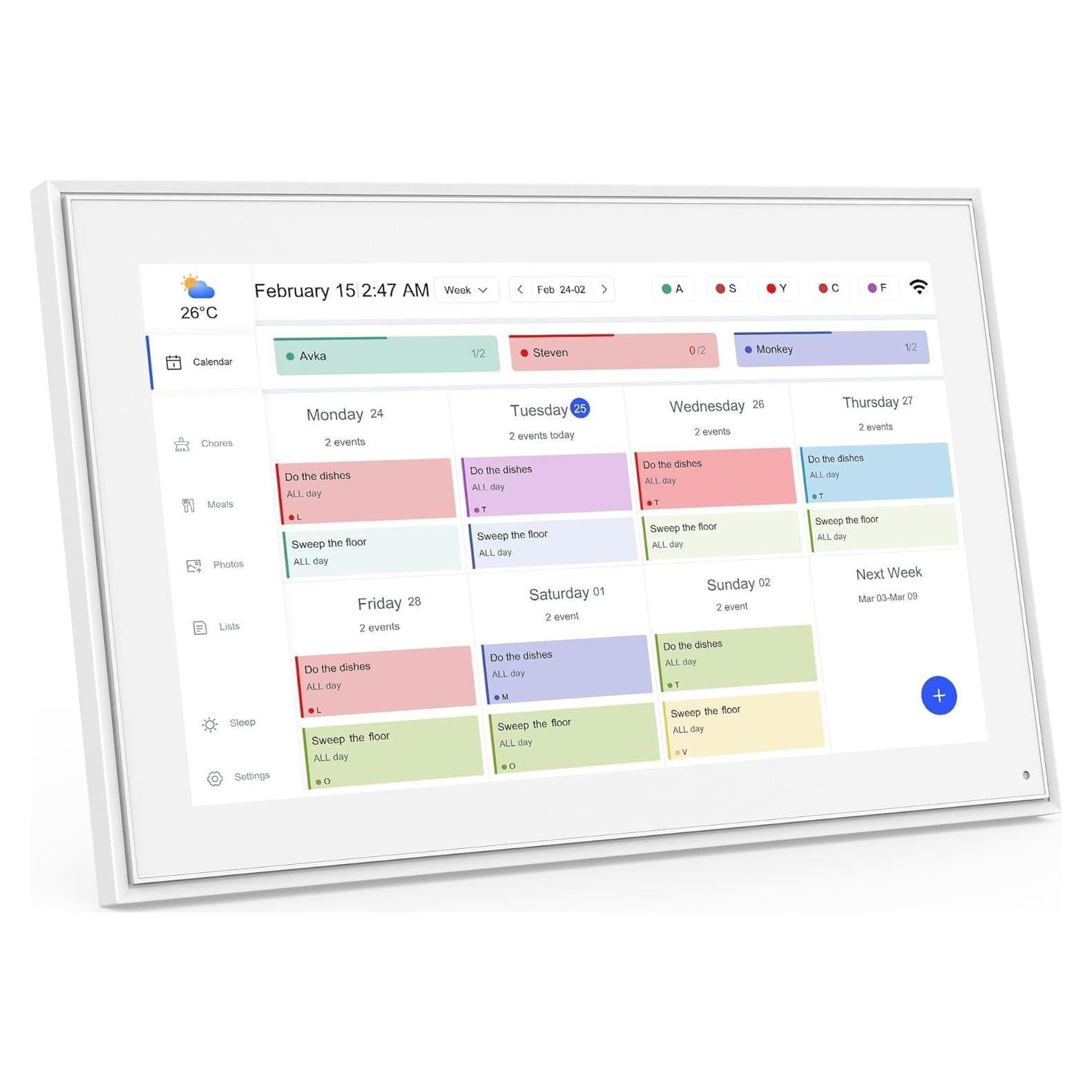 Calendario Digital 15.6" AYUDA DIARIA con Wi-Fi y Pantalla Táctil HD