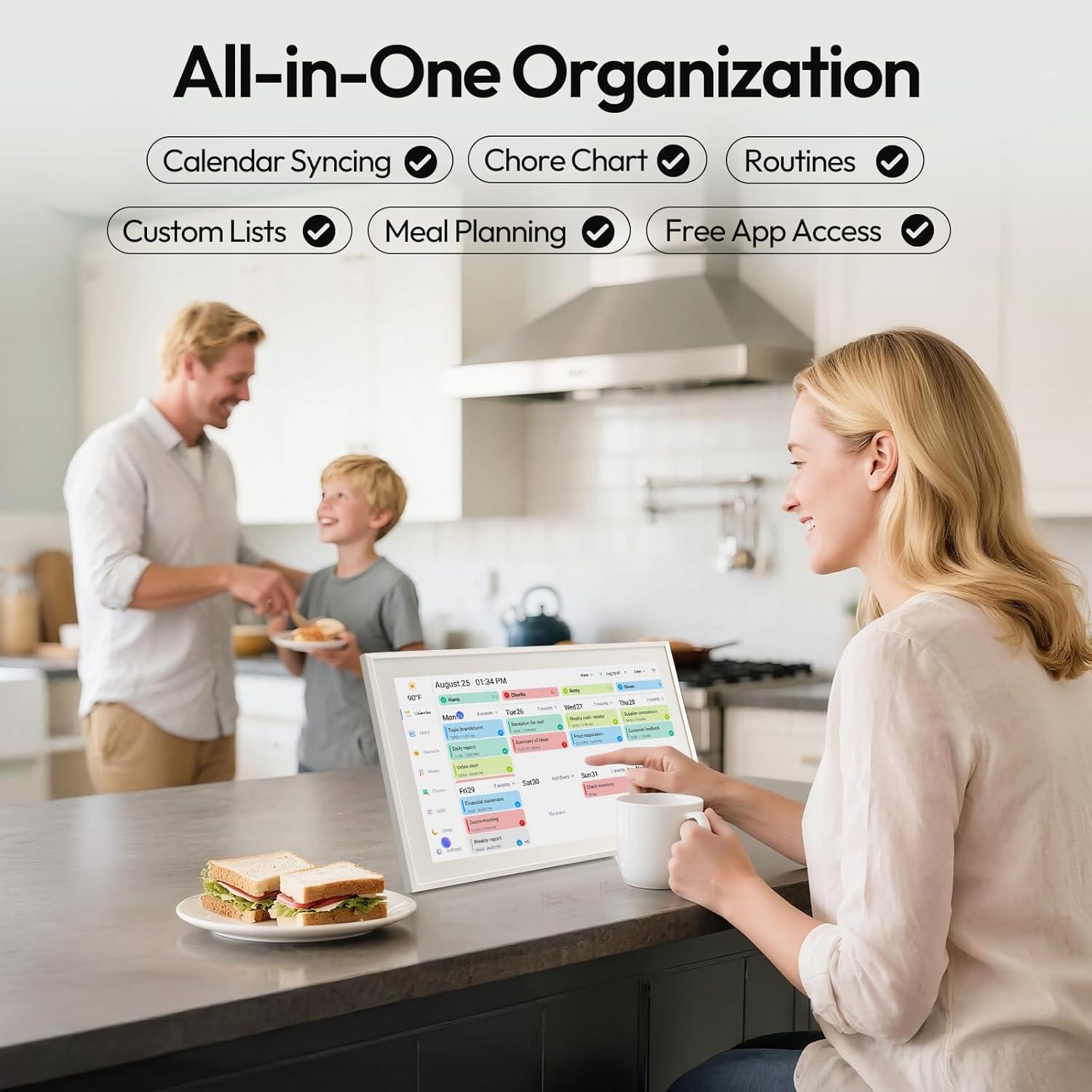 Calendario Digital de Pared BOCT 39.6 cm - Pantalla Táctil 32GB