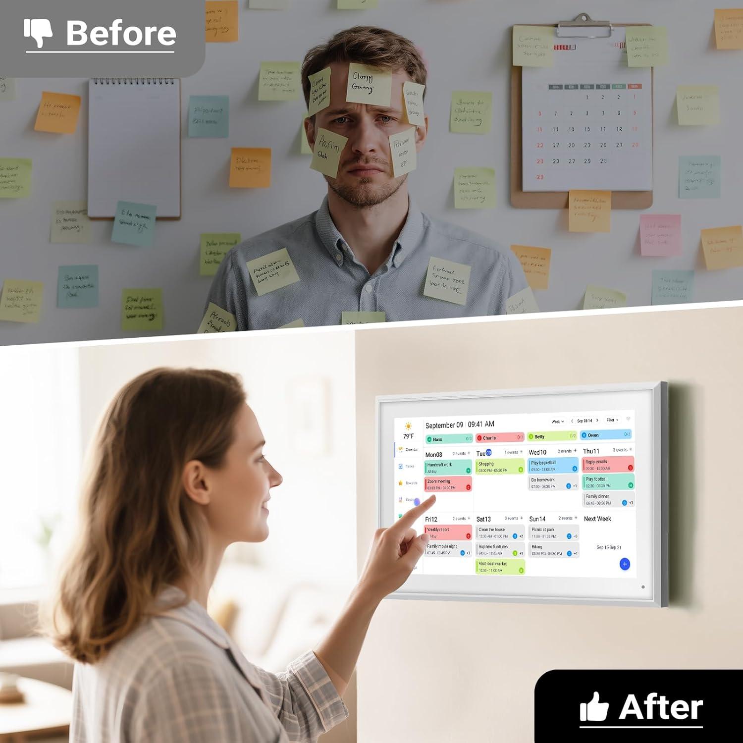 Calendario Digital de Pared BOCT 39.6 cm - Pantalla Táctil 32GB