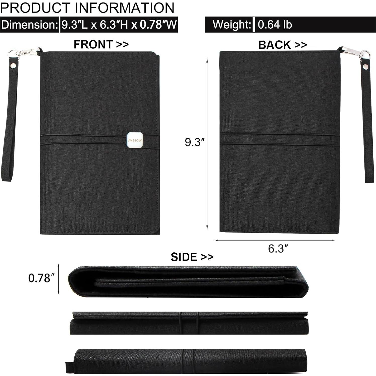 Funda Folio ANSSOW para Cuaderno Inteligente A5 - Negro