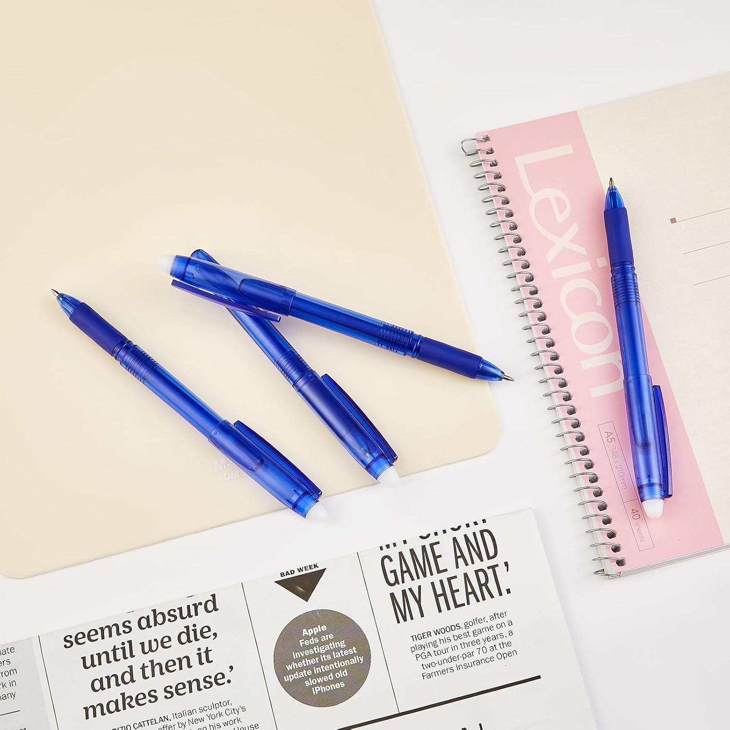 Bolígrafos de Gel Borrables Volcanics Azul 0.7mm - Paquete de 12