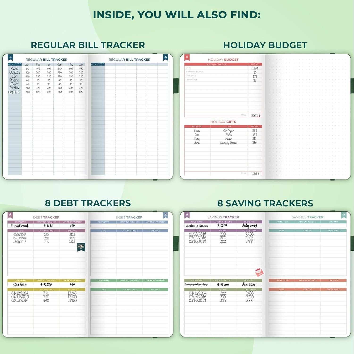 Planificador de Presupuesto Clever Fox 2.0 Verde Oscuro Compacto