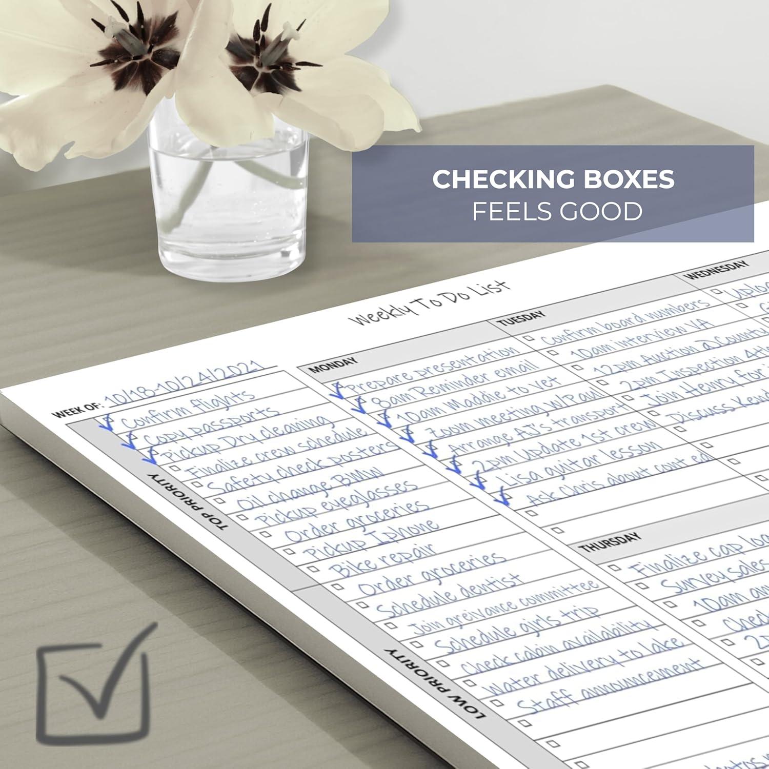 Bloc de Notas Semanal de Tareas Life Charge 60 Páginas 28x22cm