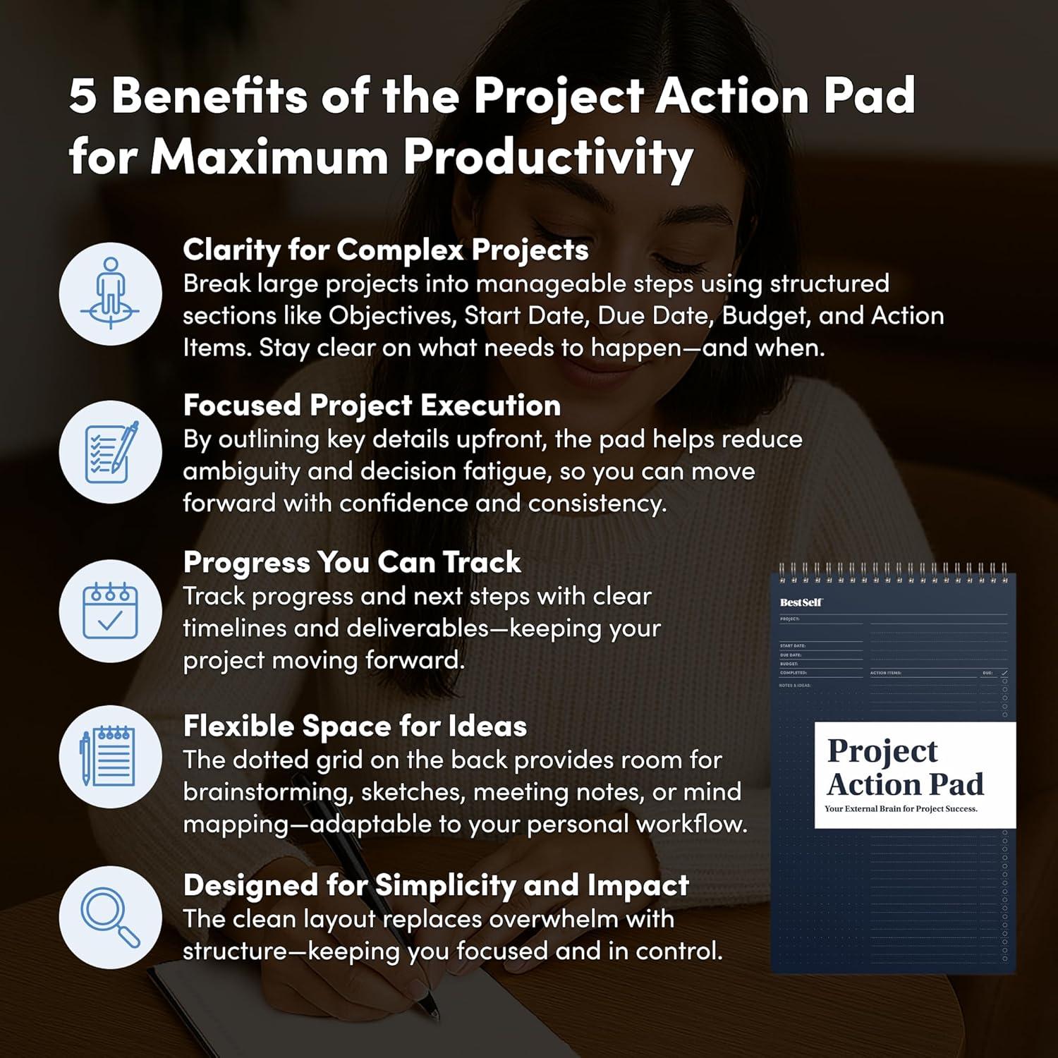 Planificador de Tareas Diarias BestSelf 17.8x27.3cm Negro