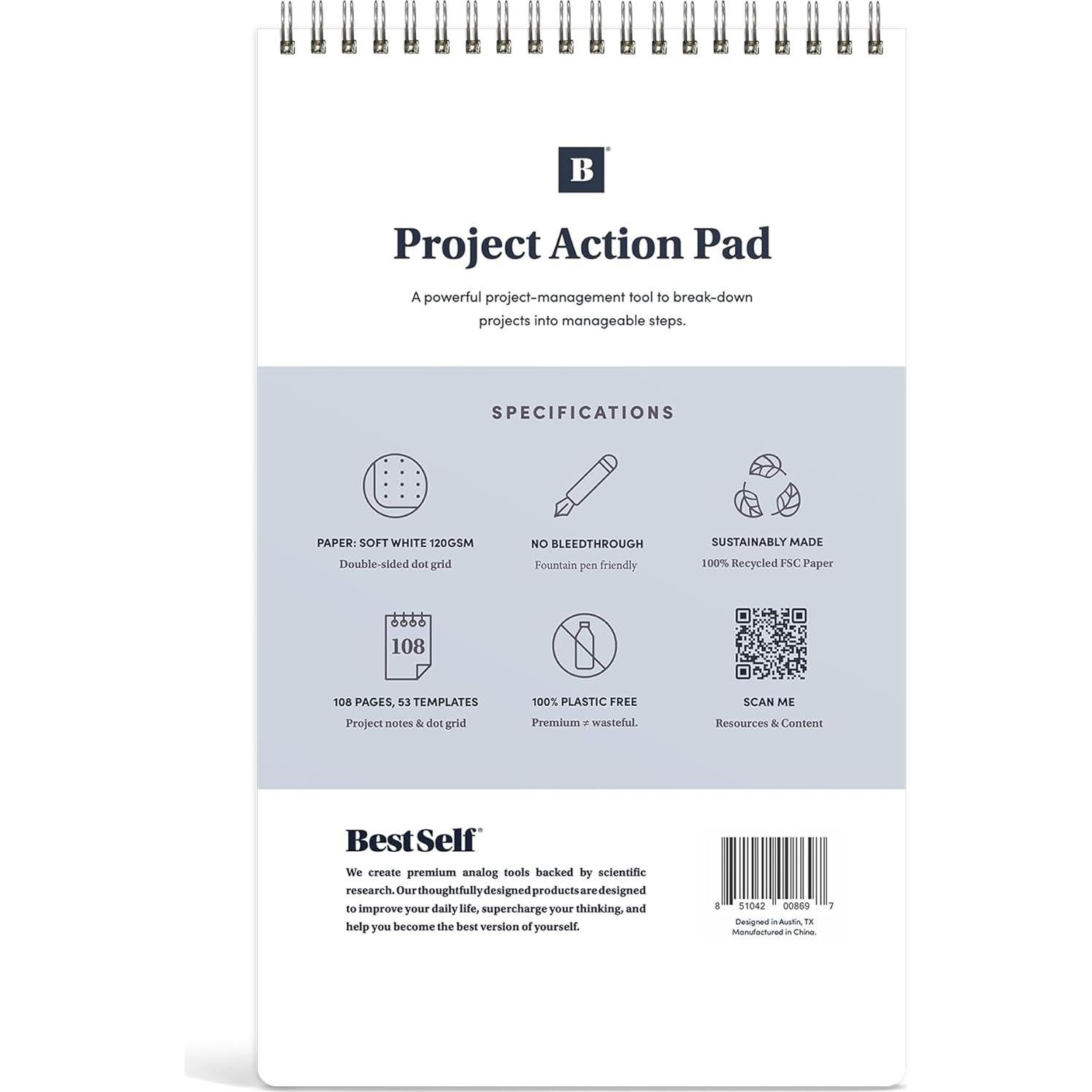 Planificador de Tareas Diarias BestSelf 17.8x27.3cm Negro