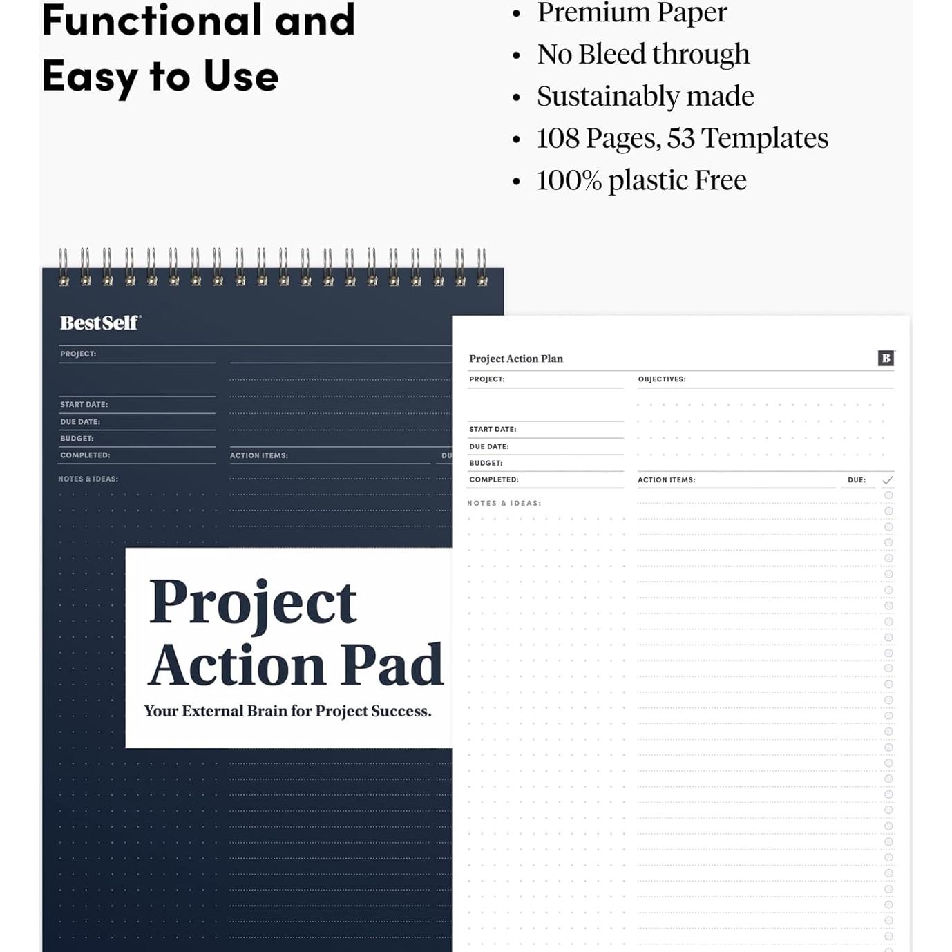 Planificador de Tareas Diarias BestSelf 17.8x27.3cm Negro