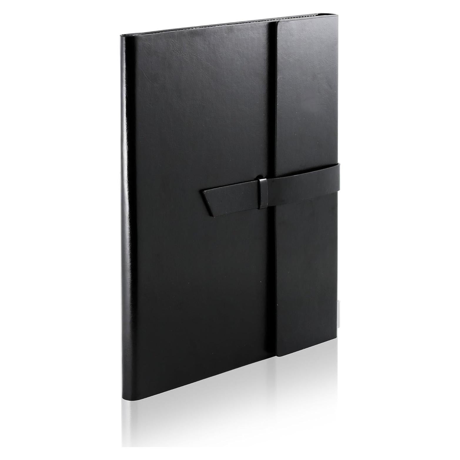Carpeta de Cuero GALLAWAY LEATHER A4 Negra Organizador Slim