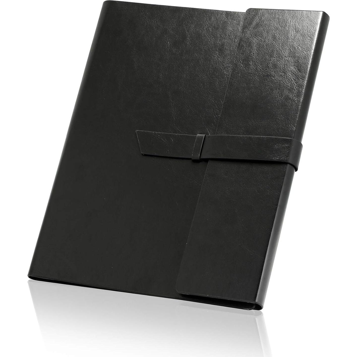 Carpeta de Cuero GALLAWAY LEATHER A4 Negra Organizador Slim