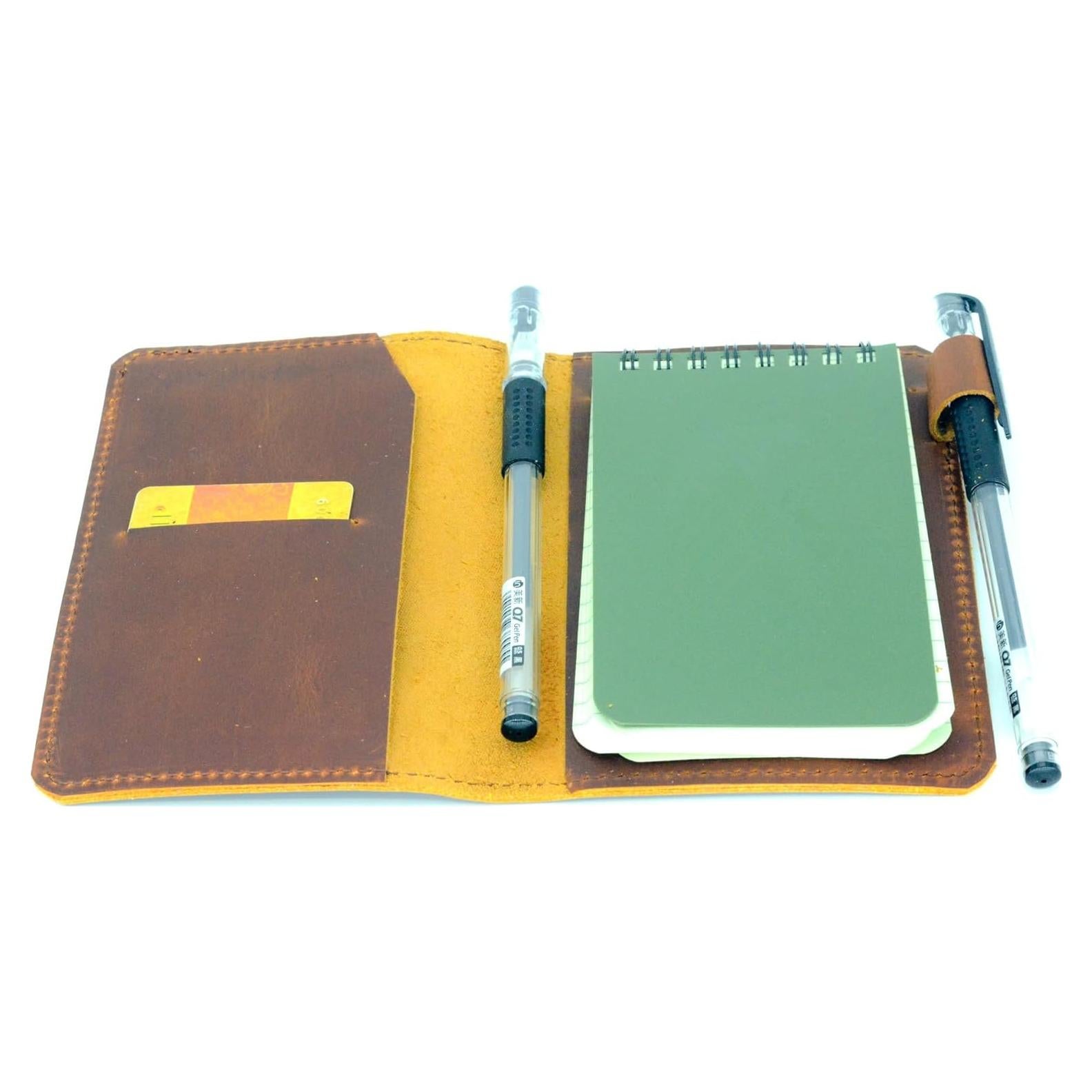 Cubierta de cuero YIYUS para cuadernos 10.16x15.24 cm marrón