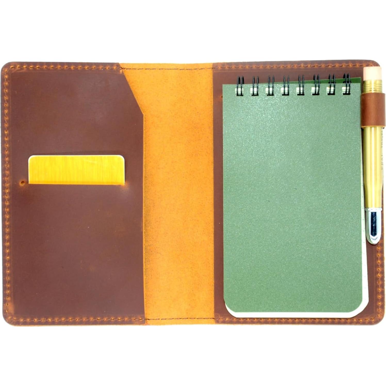 Cubierta de cuero YIYUS para cuadernos 10.16x15.24 cm marrón