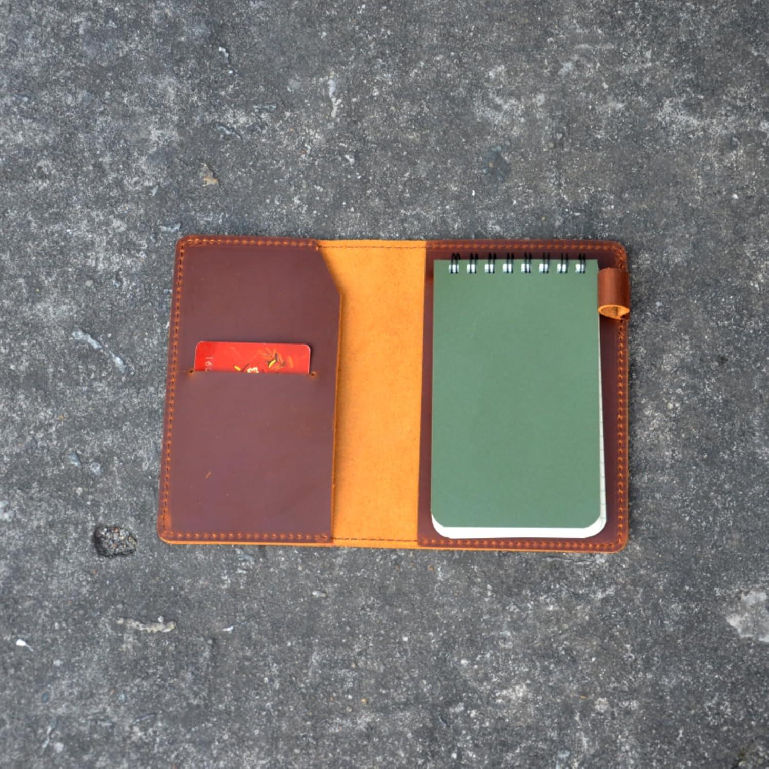 Cubierta de cuero YIYUS para cuadernos 10.16x15.24 cm marrón