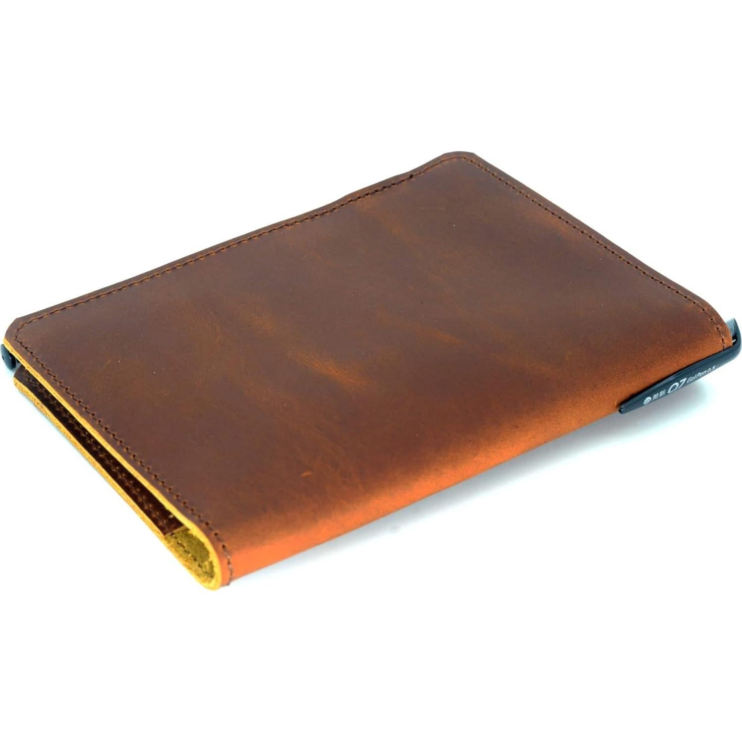 Cubierta de cuero YIYUS para cuadernos 10.16x15.24 cm marrón