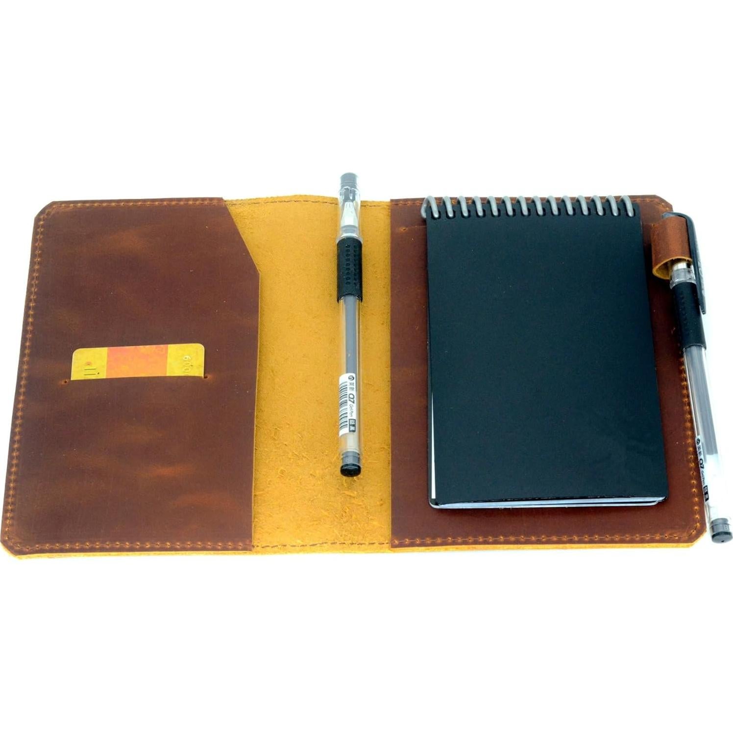 Cubierta de cuero YIYUS para cuadernos 10.16x15.24 cm marrón