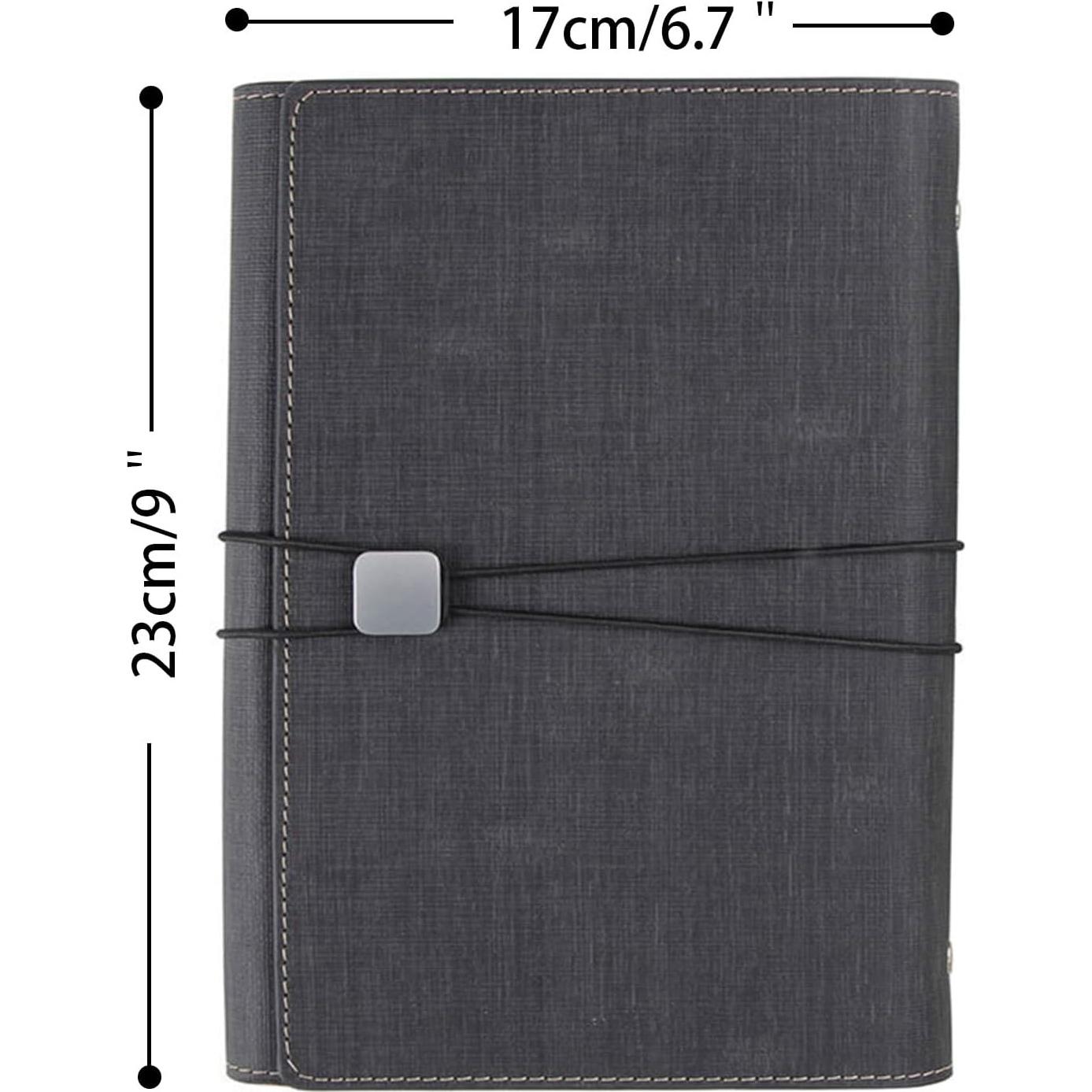 Funda de Folio Galagee para Cuaderno A5 Negro, Organizador Múltiple
