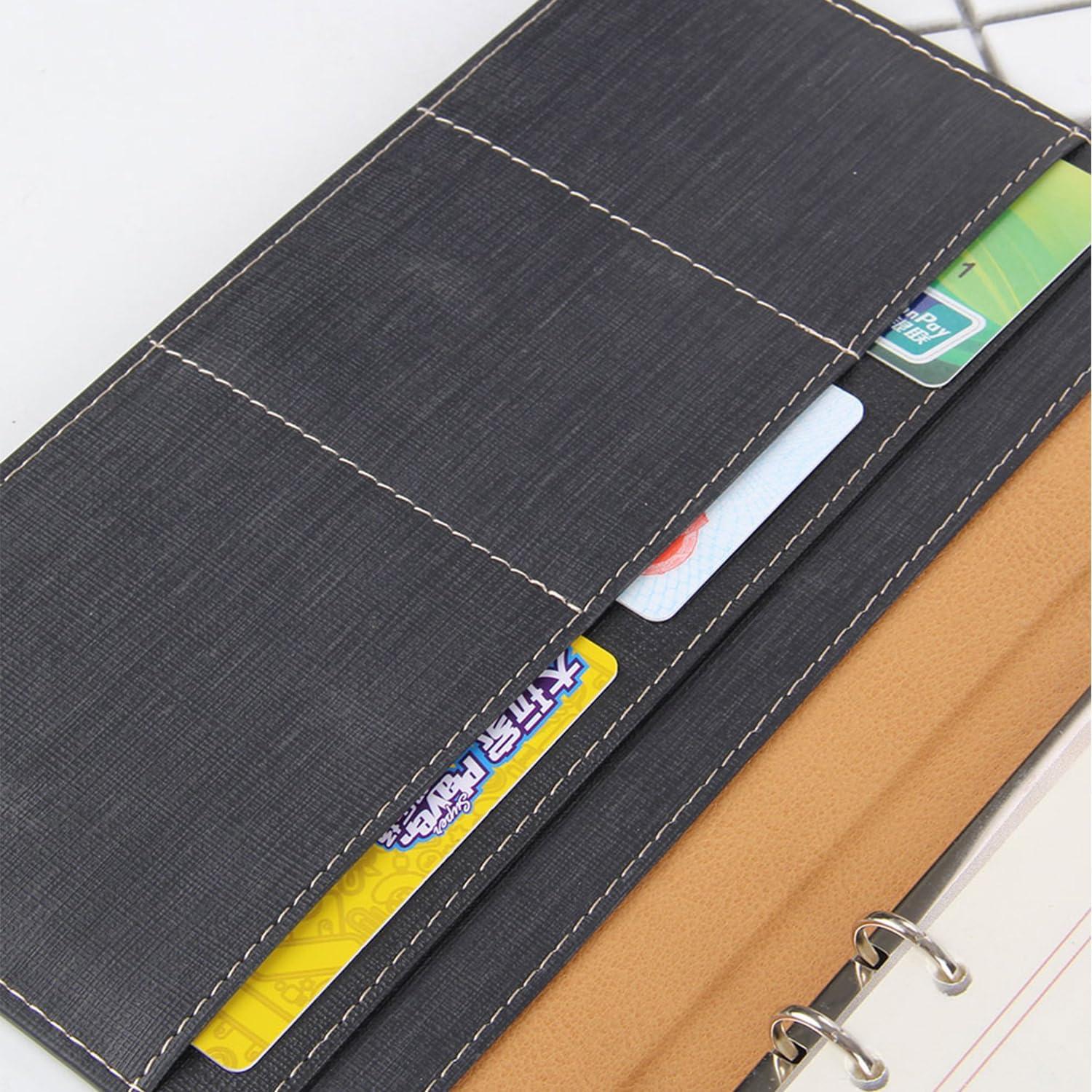 Funda de Folio Galagee para Cuaderno A5 Negro, Organizador Múltiple