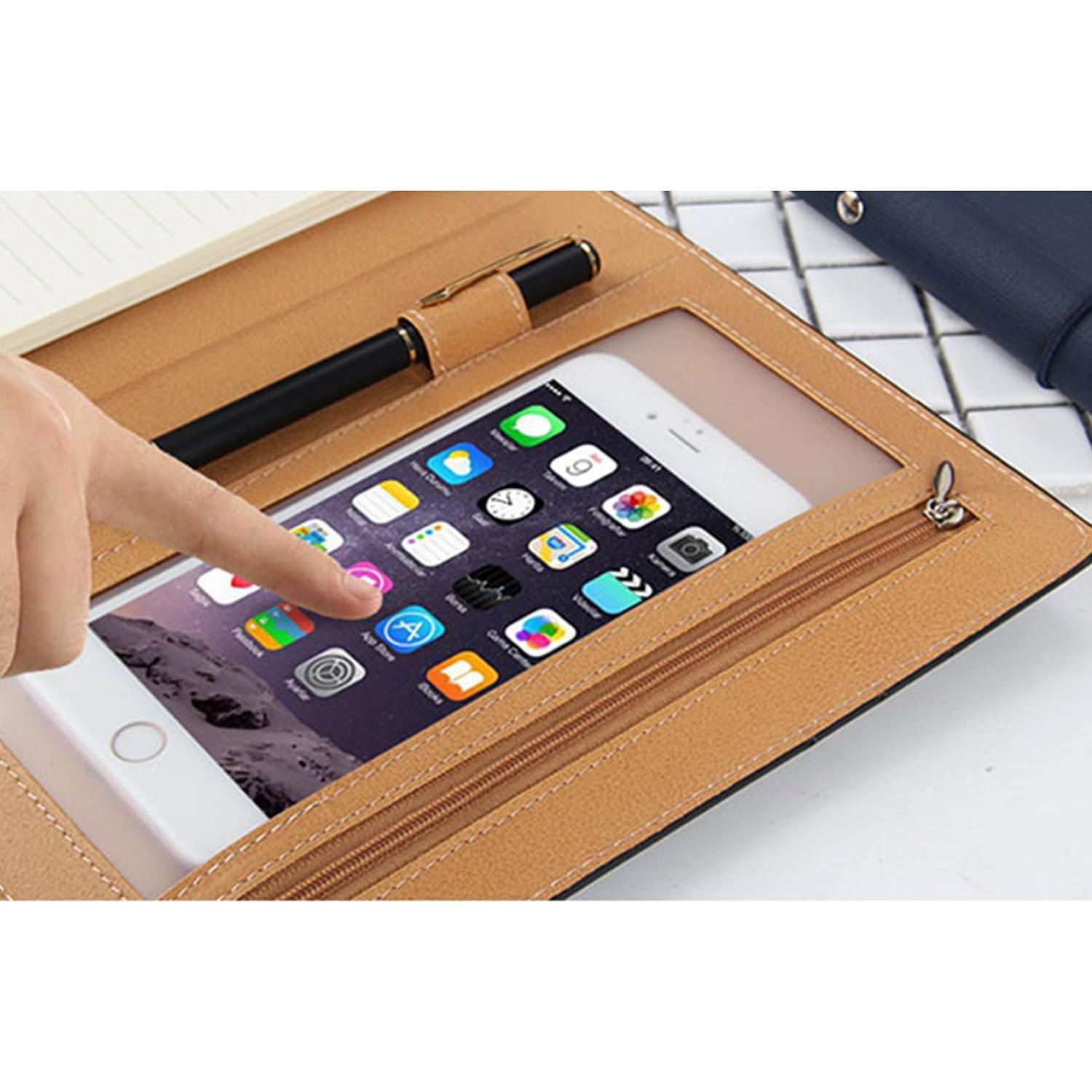 Funda de Folio Galagee para Cuaderno A5 Negro, Organizador Múltiple