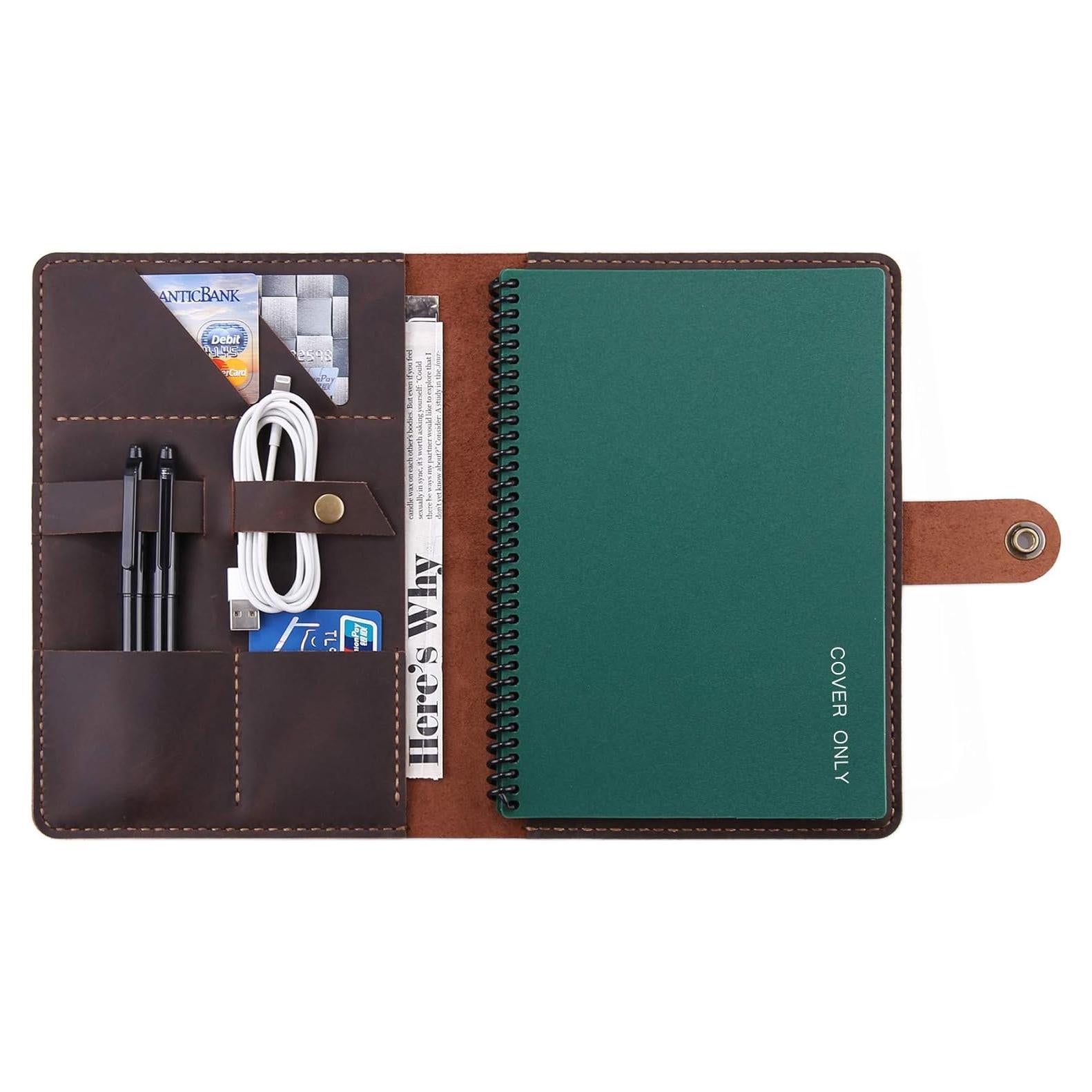 Cubierta de Cuero Robrasim A5 Hecha a Mano - Café